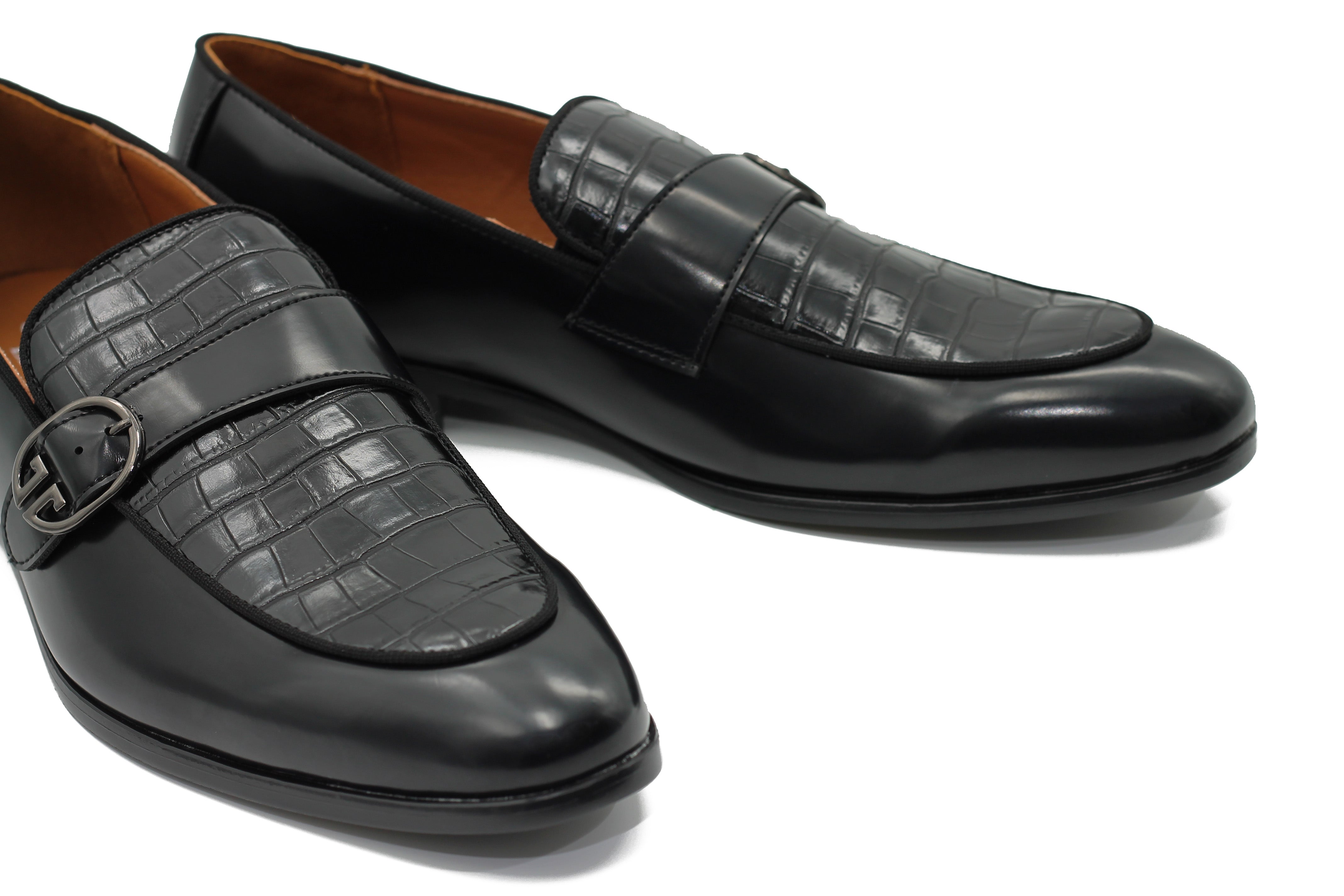 PRINTED MONK STRAP LOAFERS