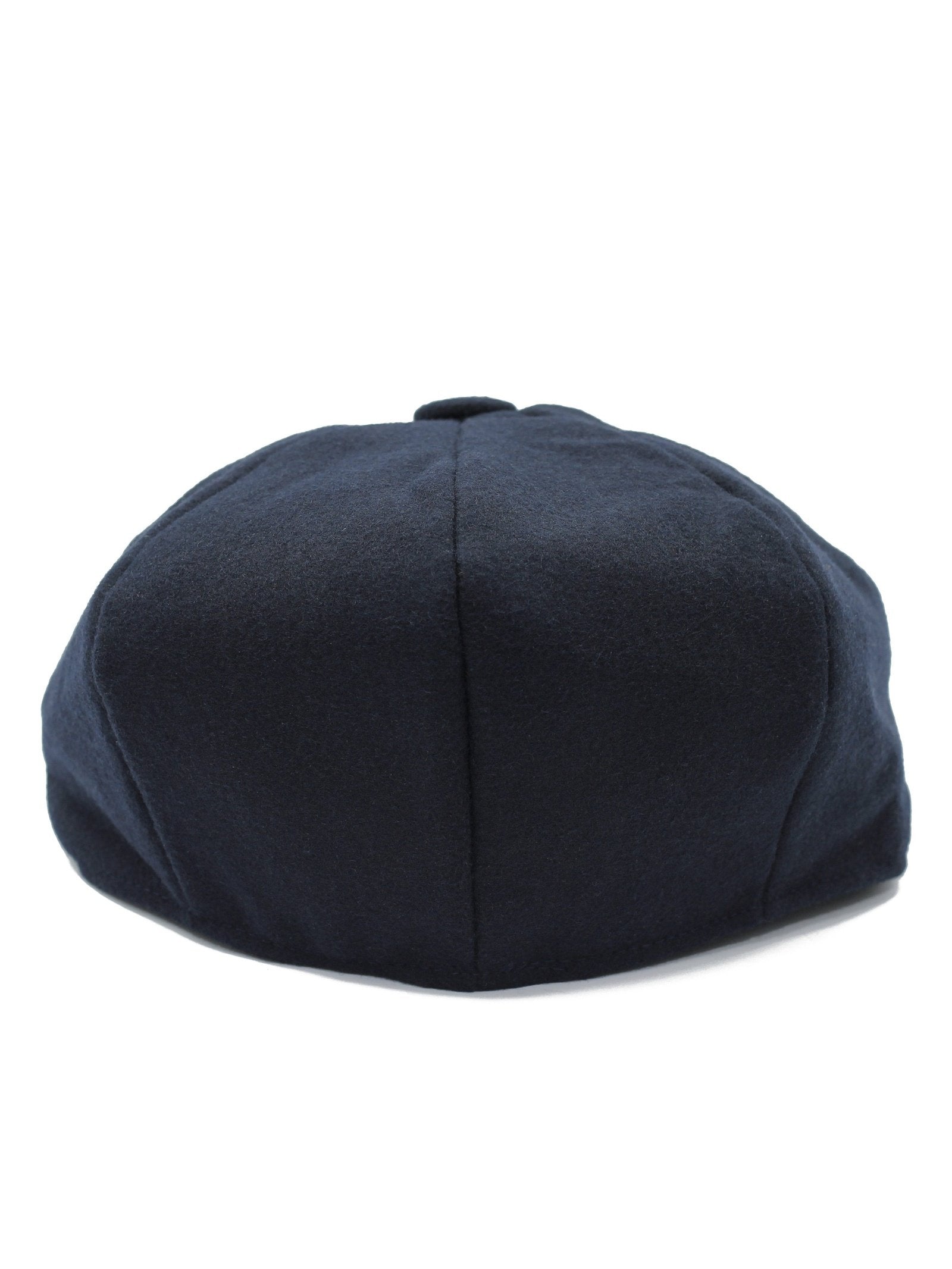 NAVY WOOL BLEND NEWSBOY FLAT CAP IN TWEED