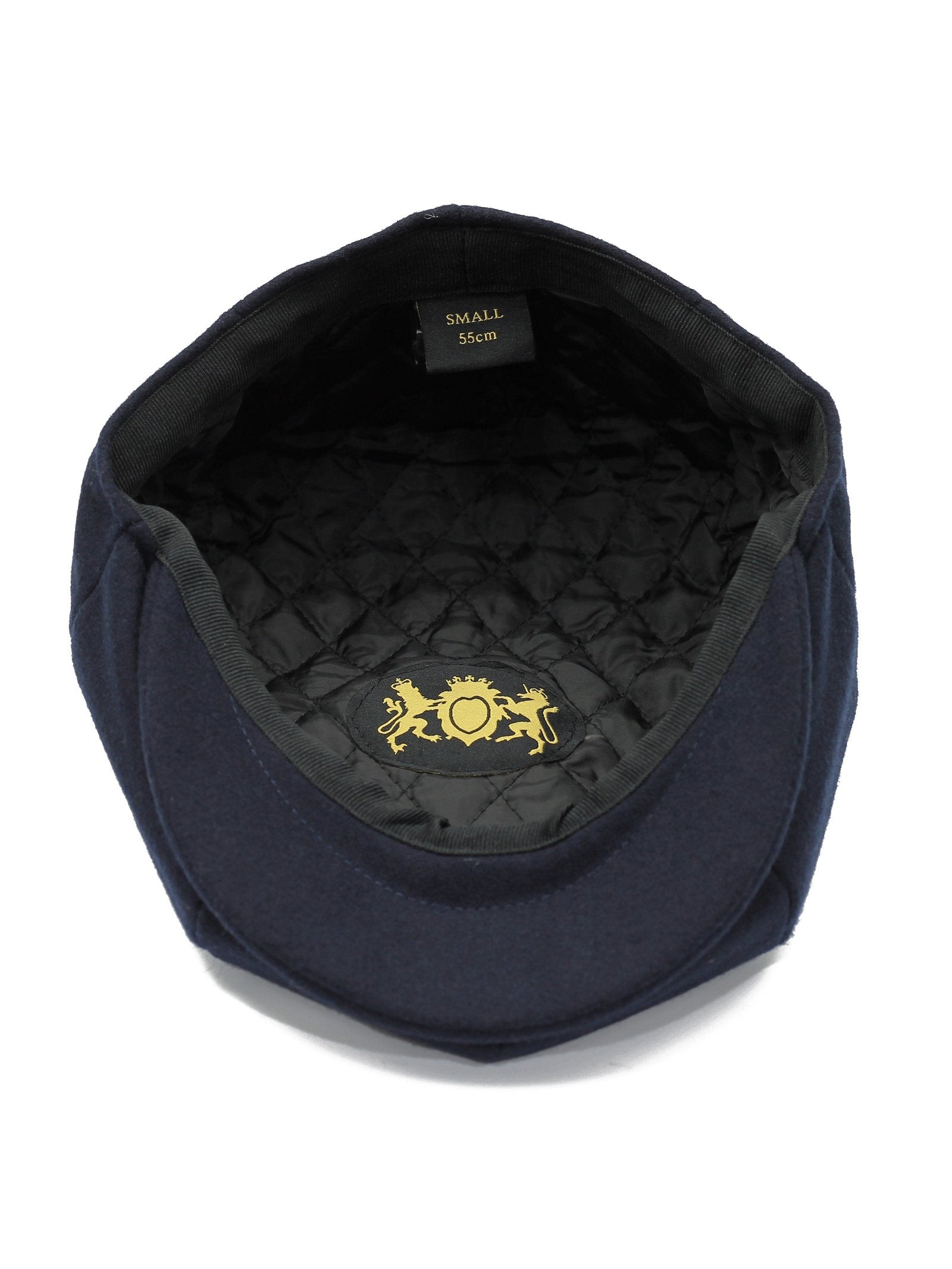 NAVY WOOL BLEND NEWSBOY FLAT CAP IN TWEED
