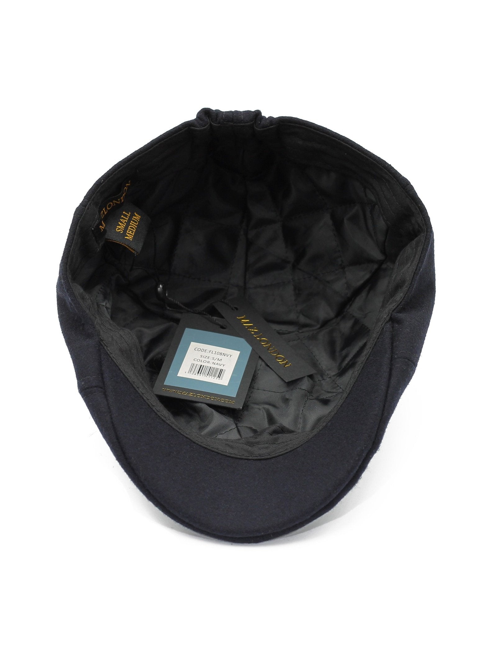 NAVY WOOL DUCKBILL FLAT CAP