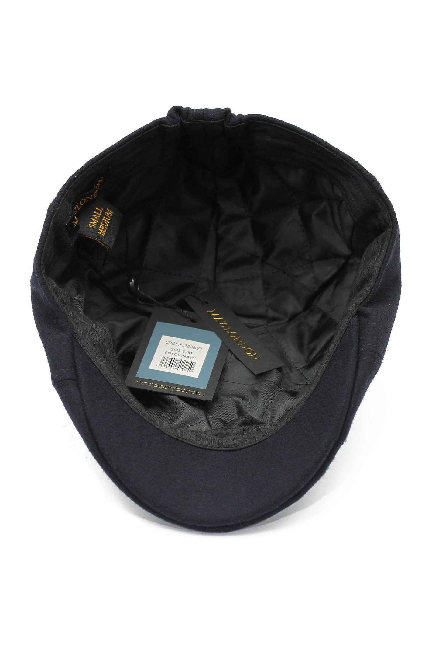 NAVY WOOL DUCKBILL FLAT CAP