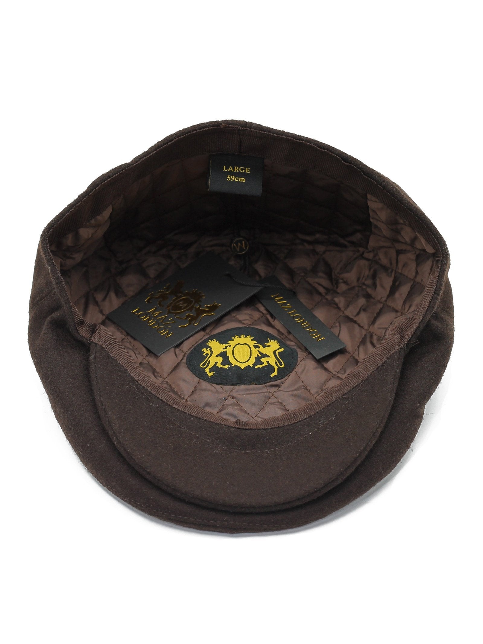 BROWN WOOL BLEND FLAT CAP