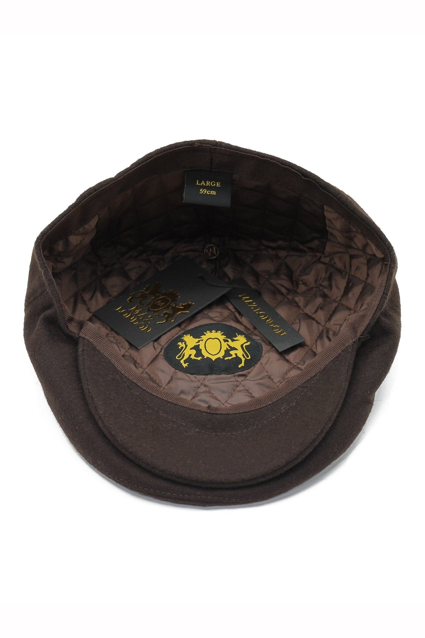 BROWN WOOL BLEND FLAT CAP