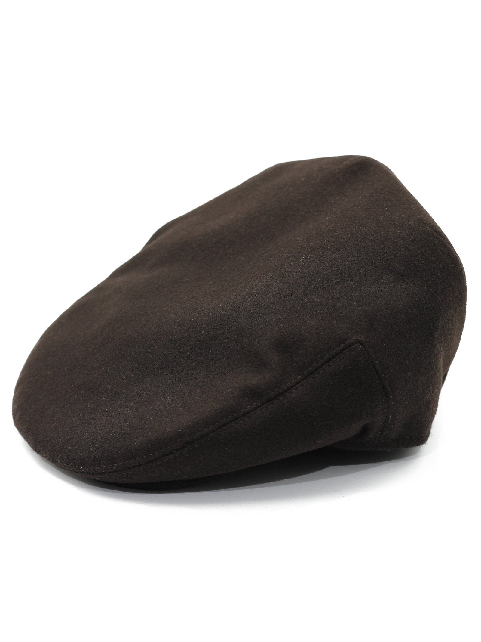 BROWN WOOL BLEND FLAT CAP