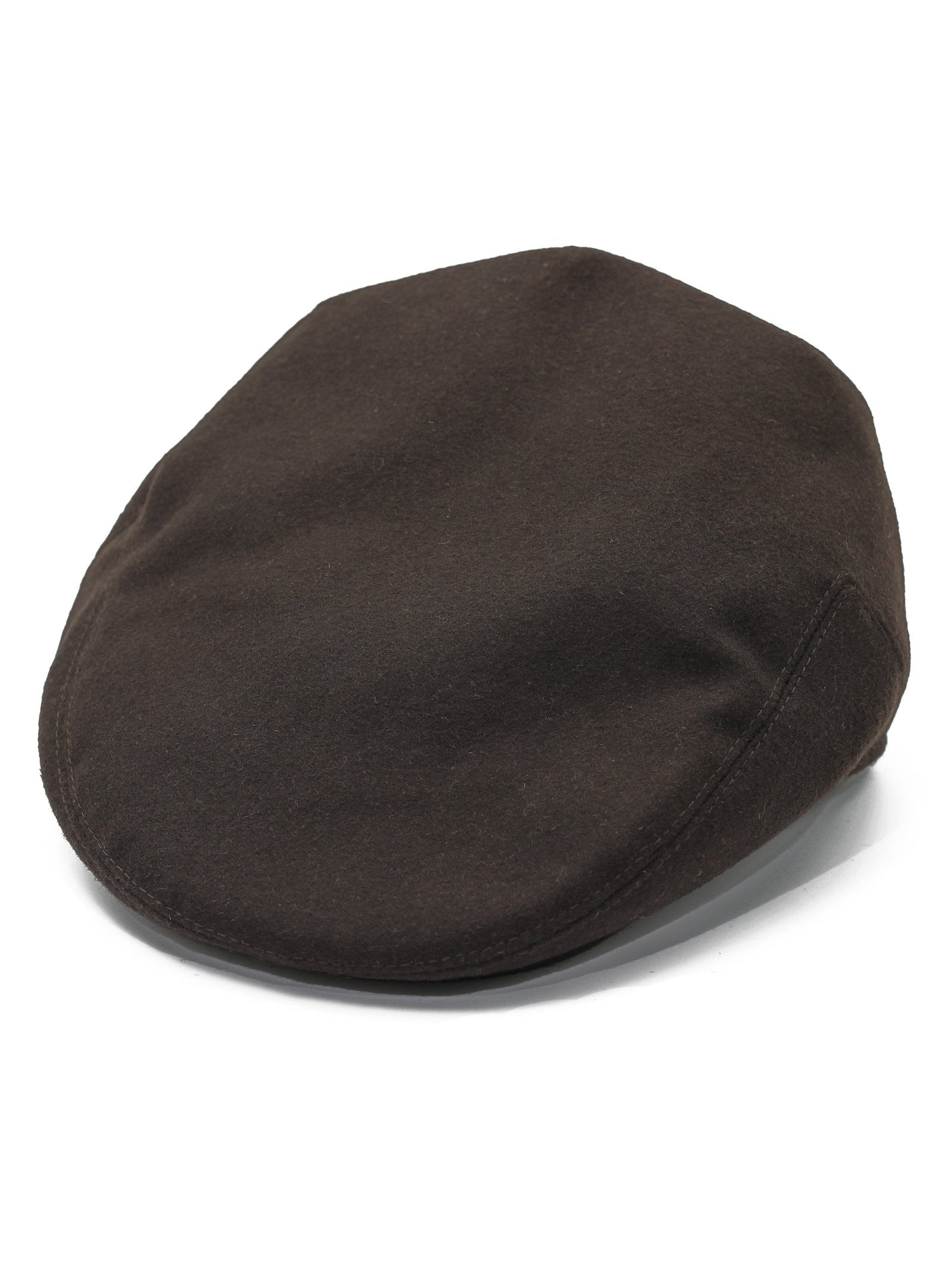 BROWN WOOL BLEND FLAT CAP