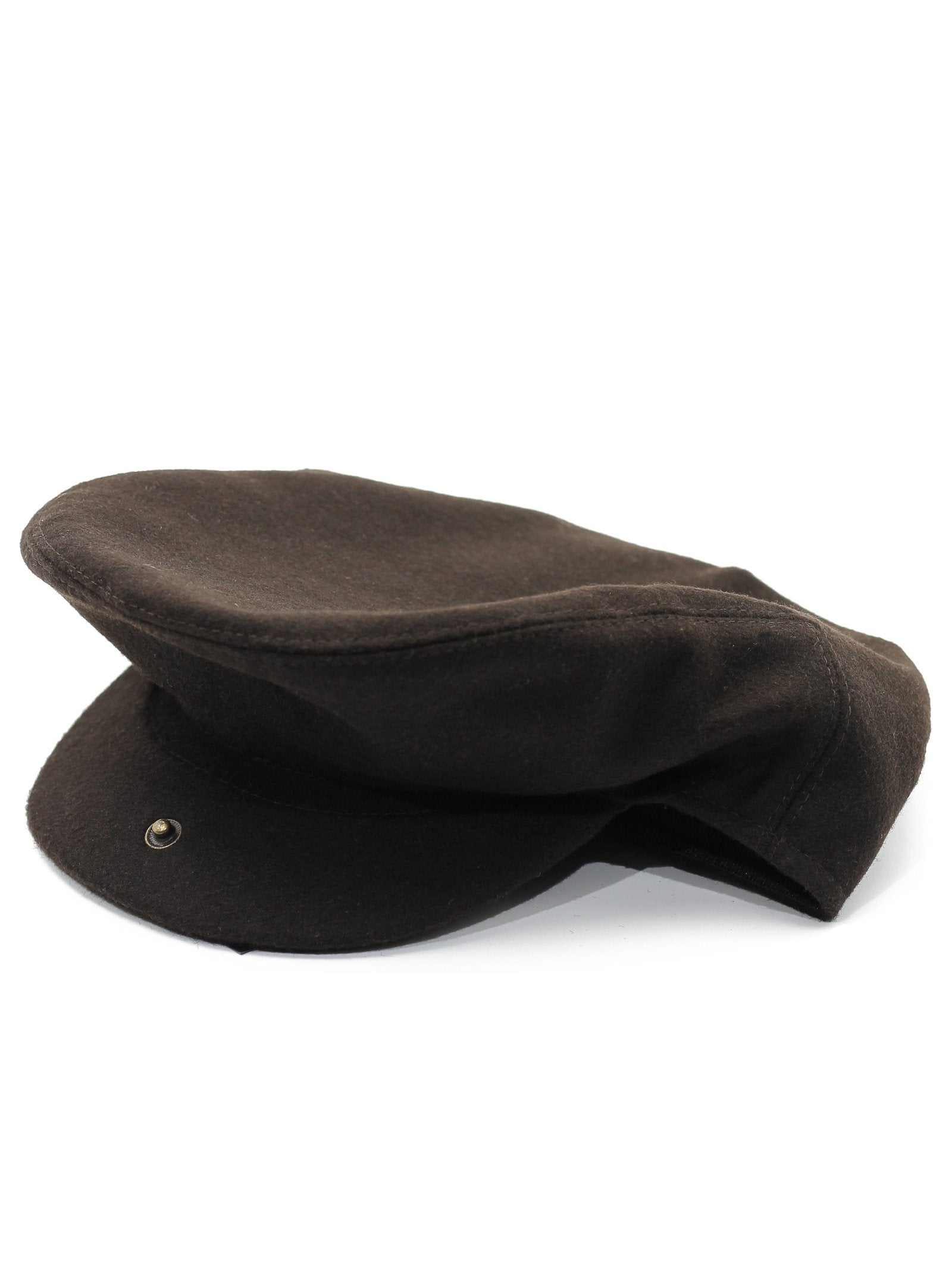 BROWN WOOL BLEND FLAT CAP