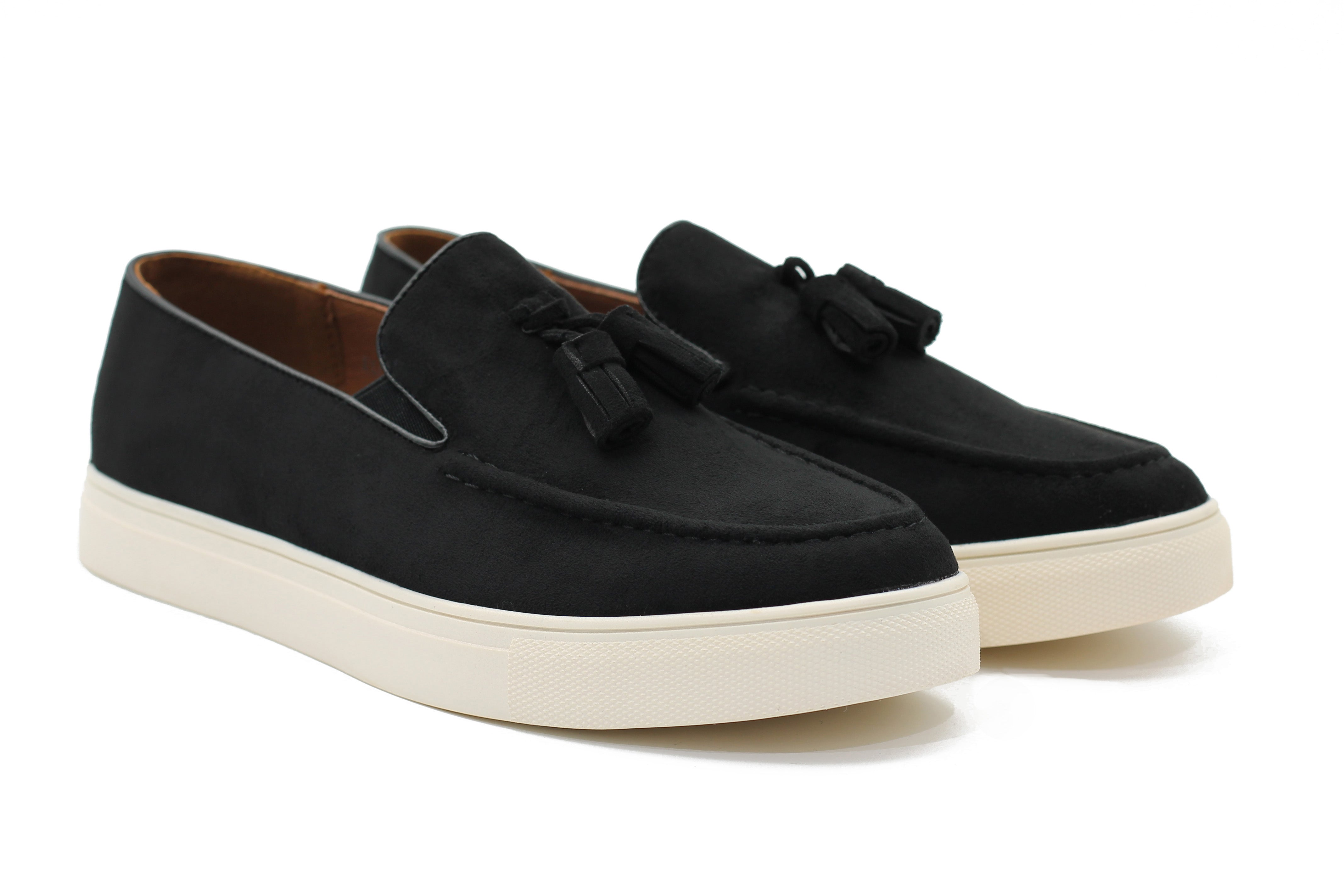 FAUX LEATHER SUEDE SNEAKER WITH TASSEL