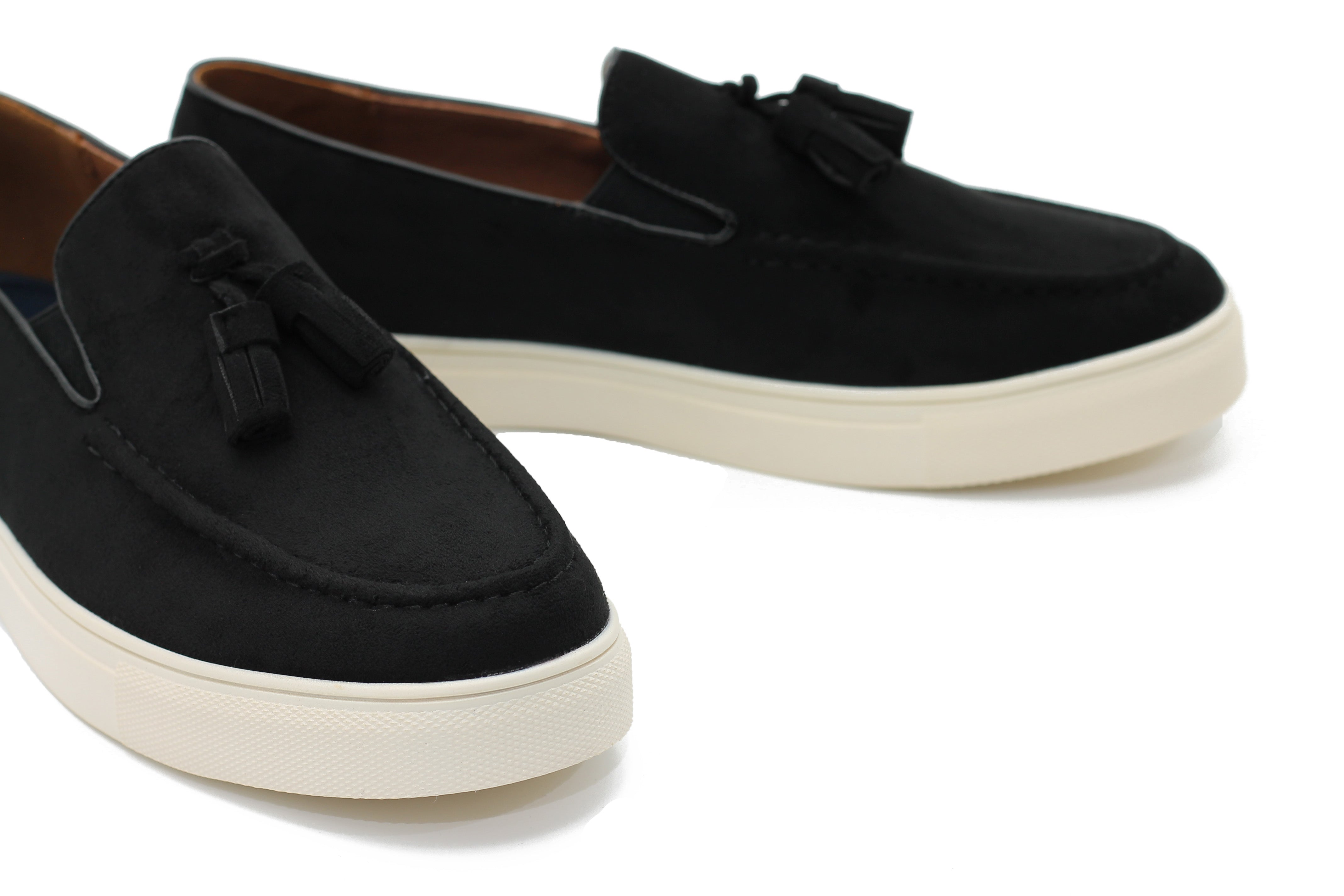 FAUX LEATHER SUEDE SNEAKER WITH TASSEL