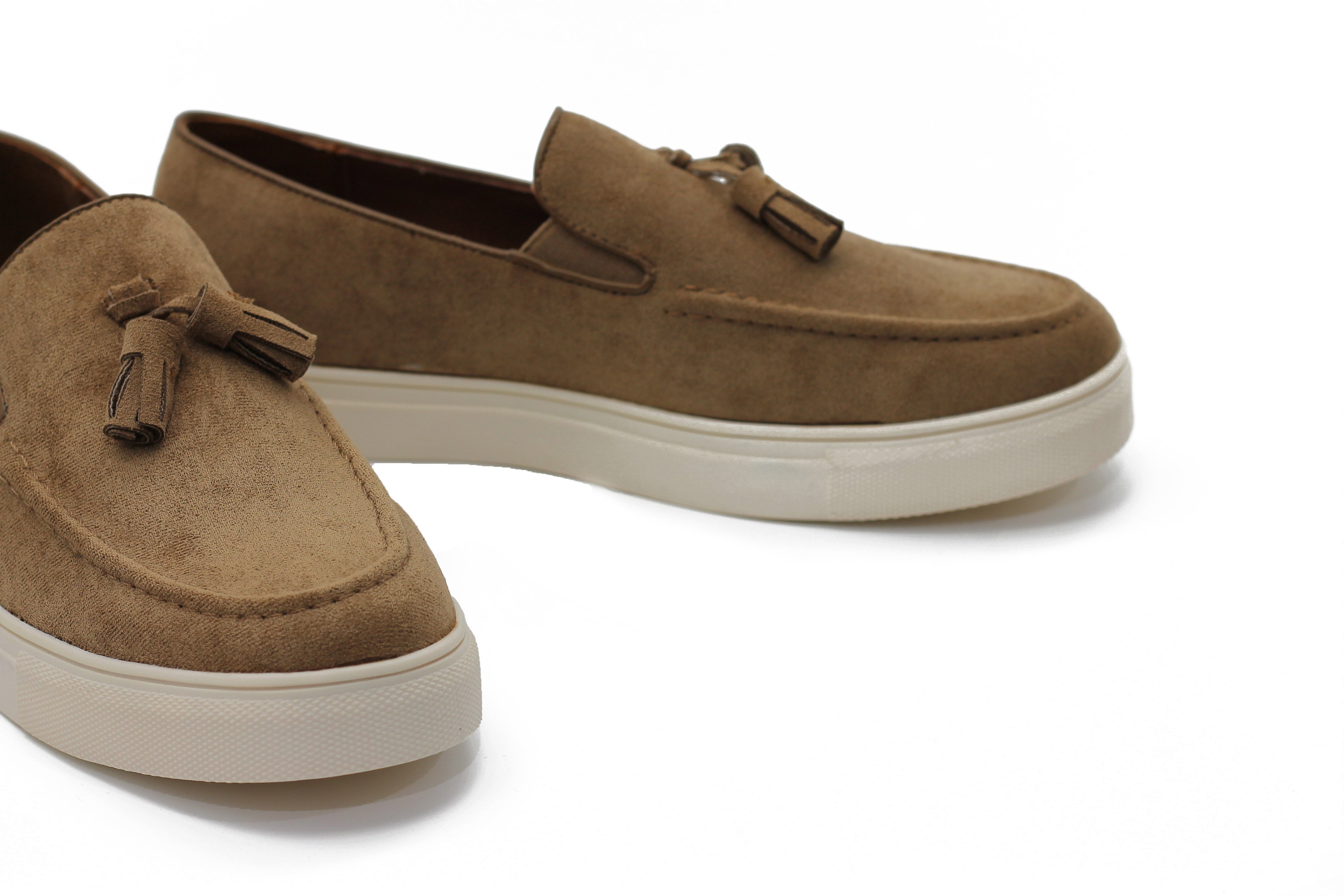 FAUX LEATHER SUEDE SNEAKER WITH TASSEL