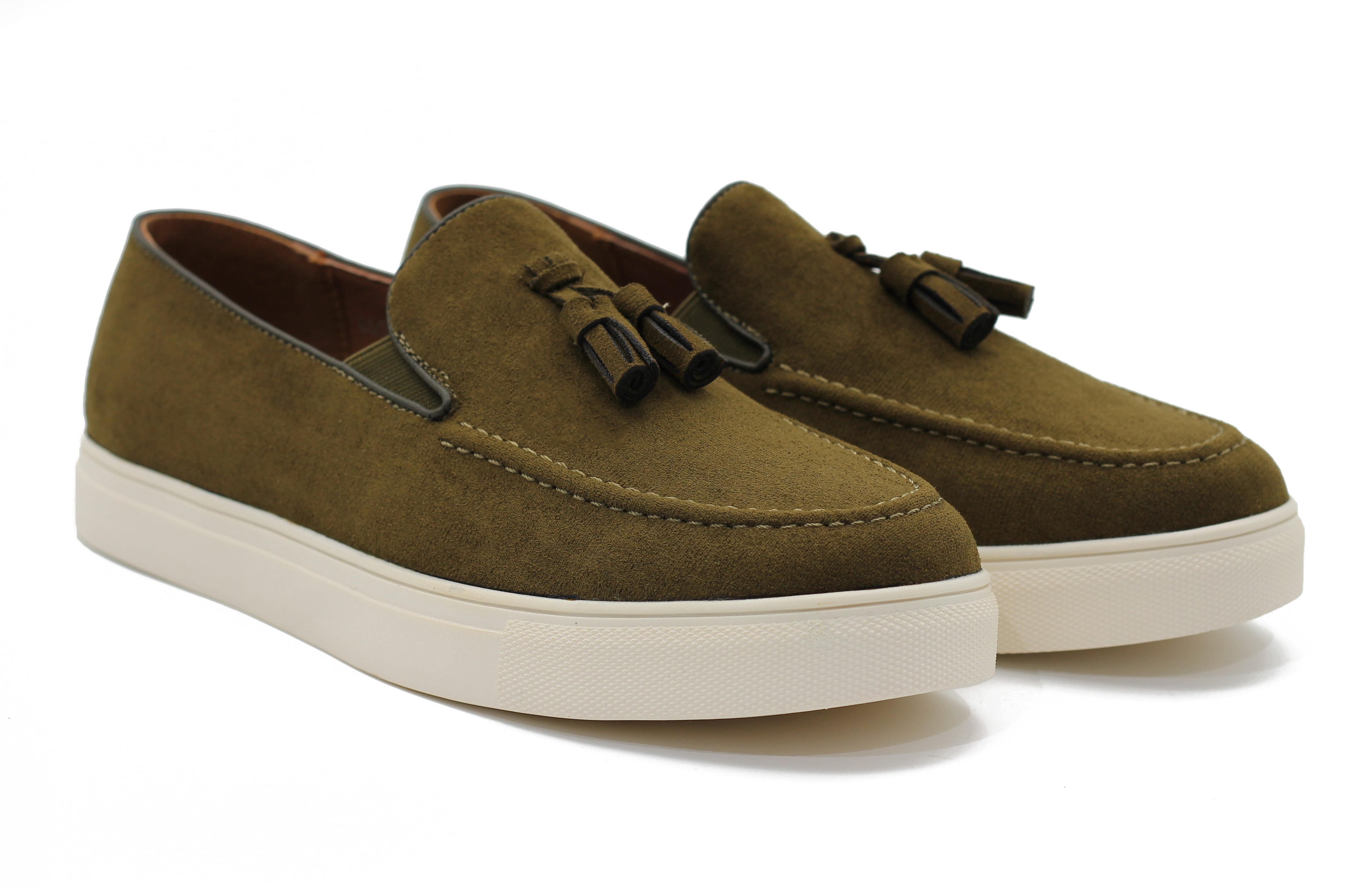 FAUX LEATHER SUEDE SNEAKER WITH TASSEL