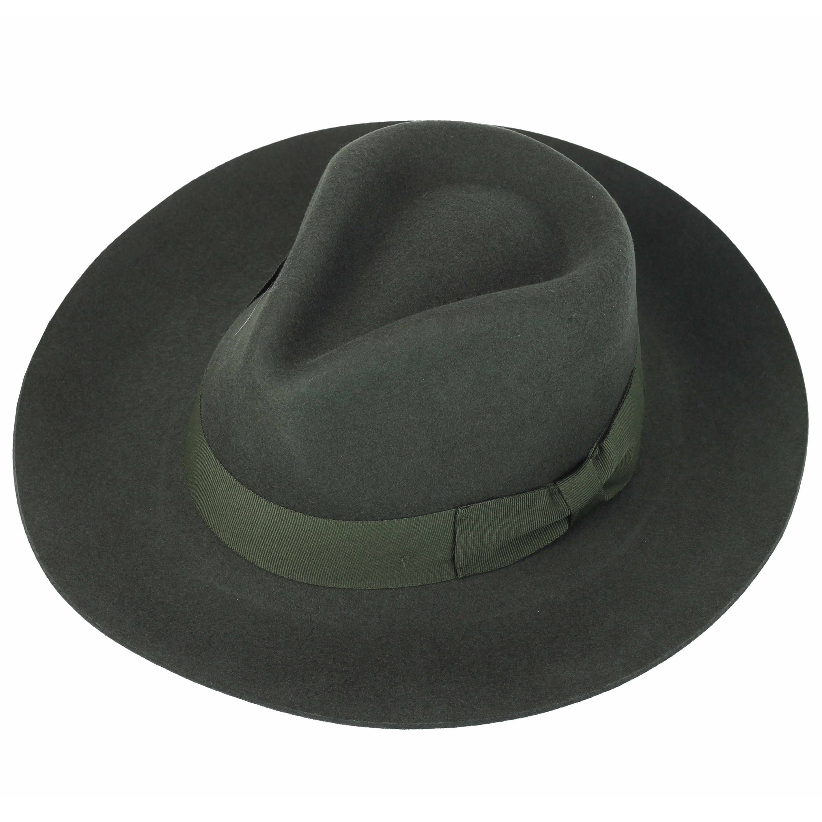Gladwin Bond 100% Wool Green Fedora Stiff Hat