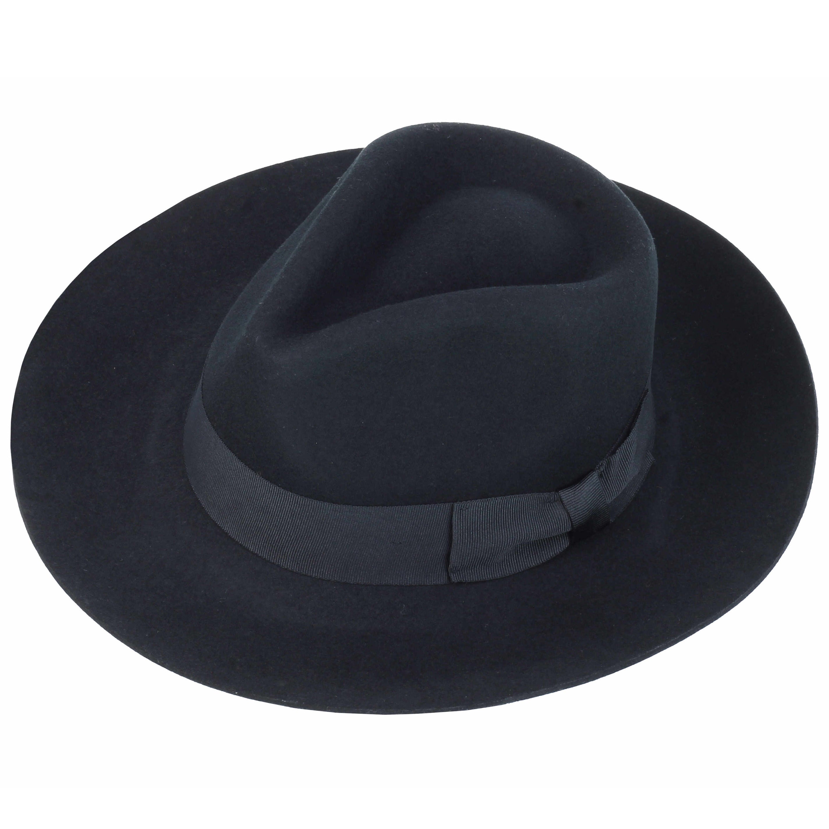 Gladwin Bond 100% Wool Black Fedora Stiff Hat