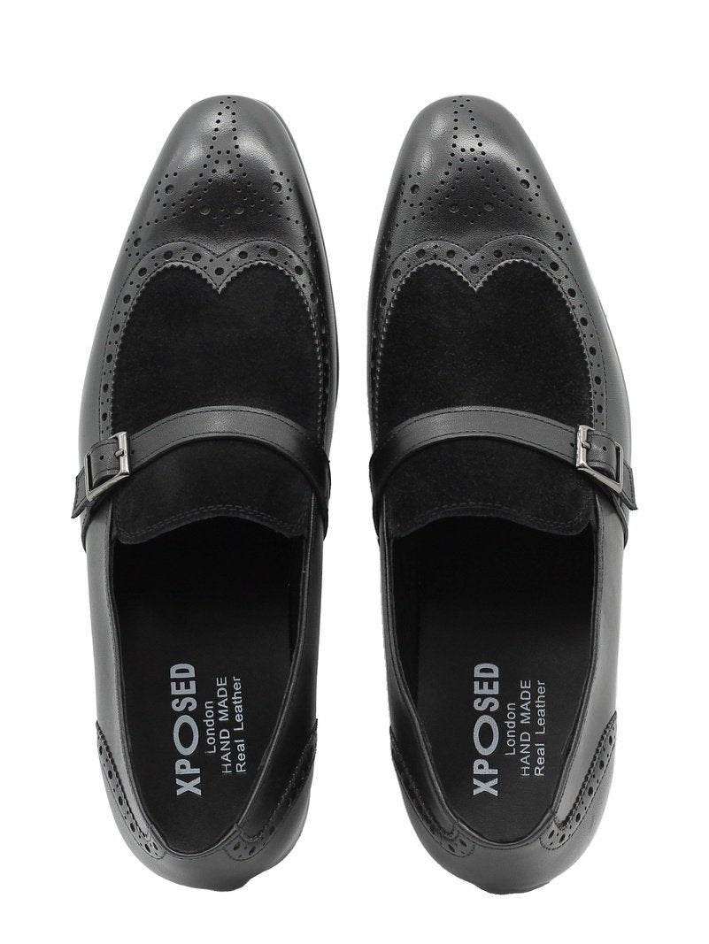 BLACK SUEDE BROUGE LOAFER