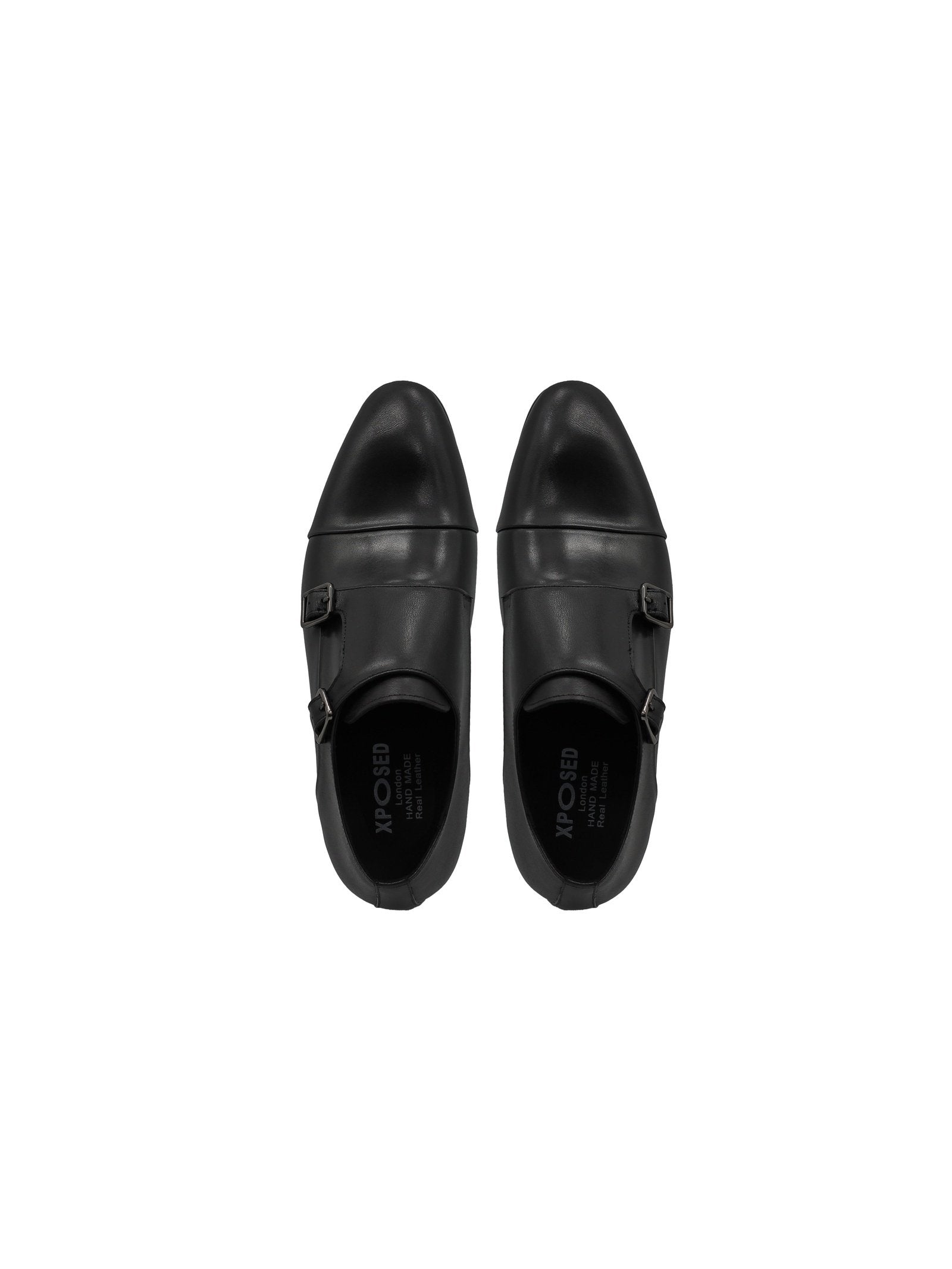 BLACK TOE CAP DOUBLE MONK