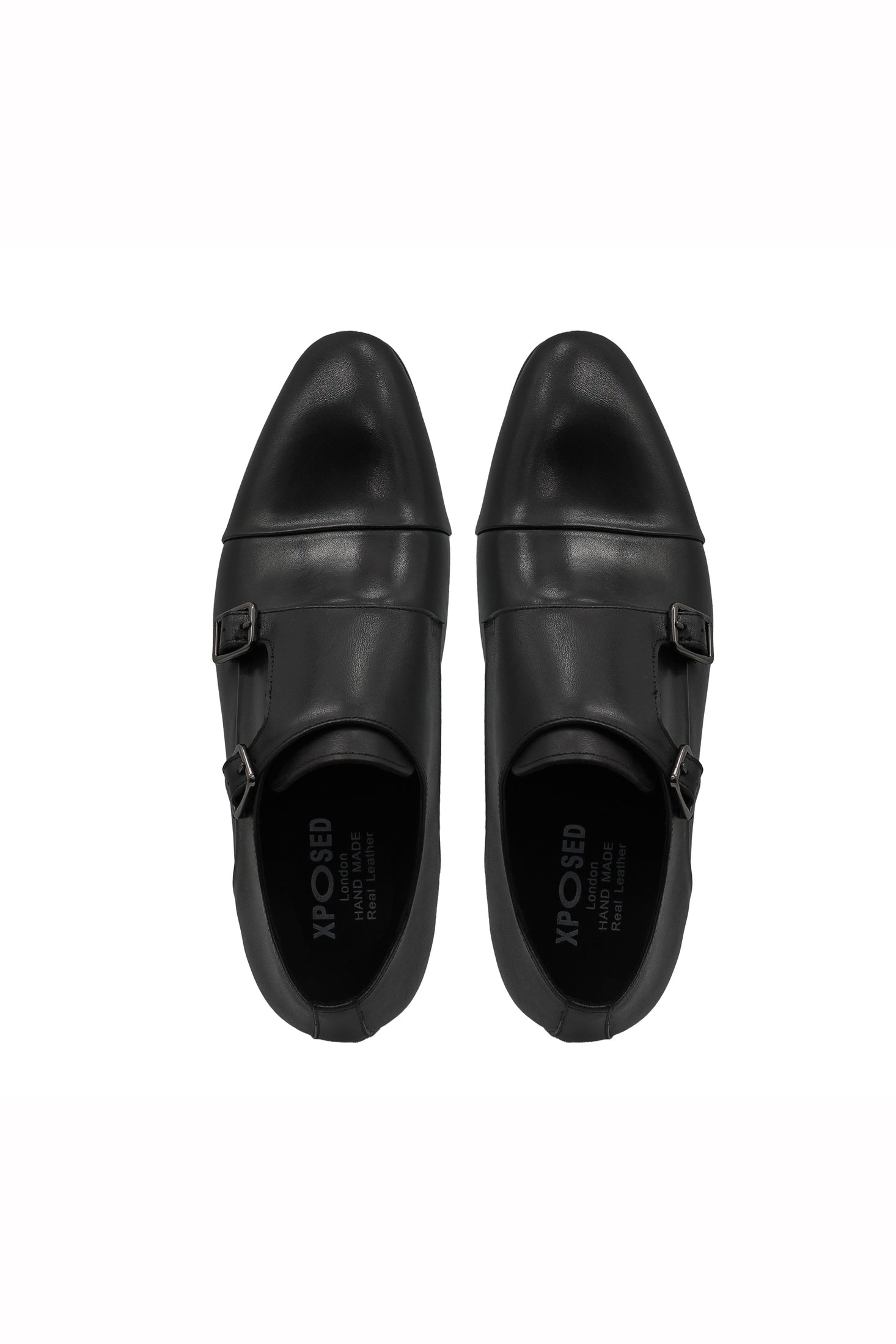 BLACK TOE CAP DOUBLE MONK XPOSED London