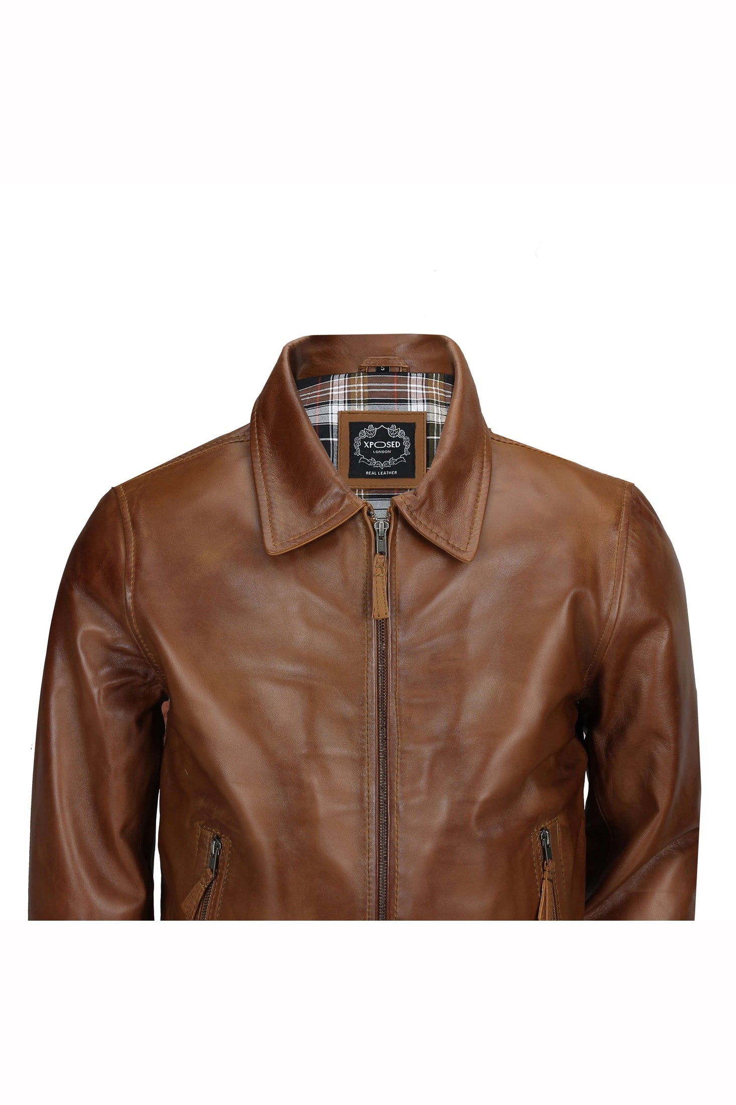 BOMBER CONIC BIKER JACKET WITH COLLAR
