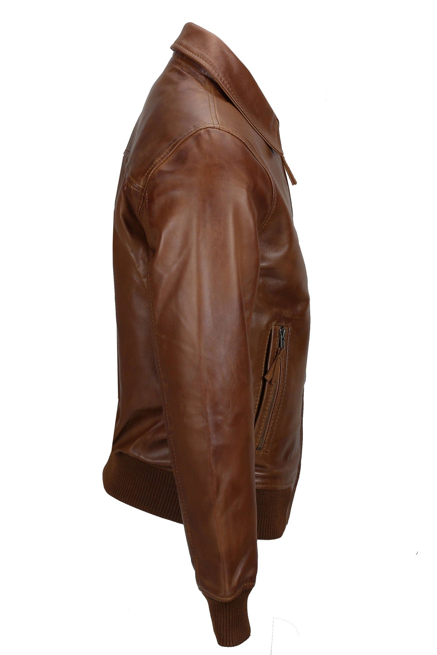 BOMBER CONIC BIKER JACKET WITH COLLAR