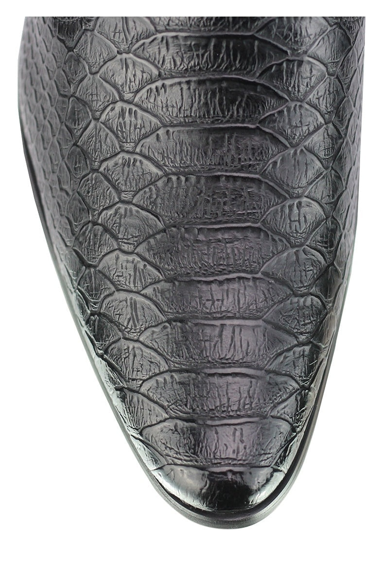 Faux Leather Emboss Loafers