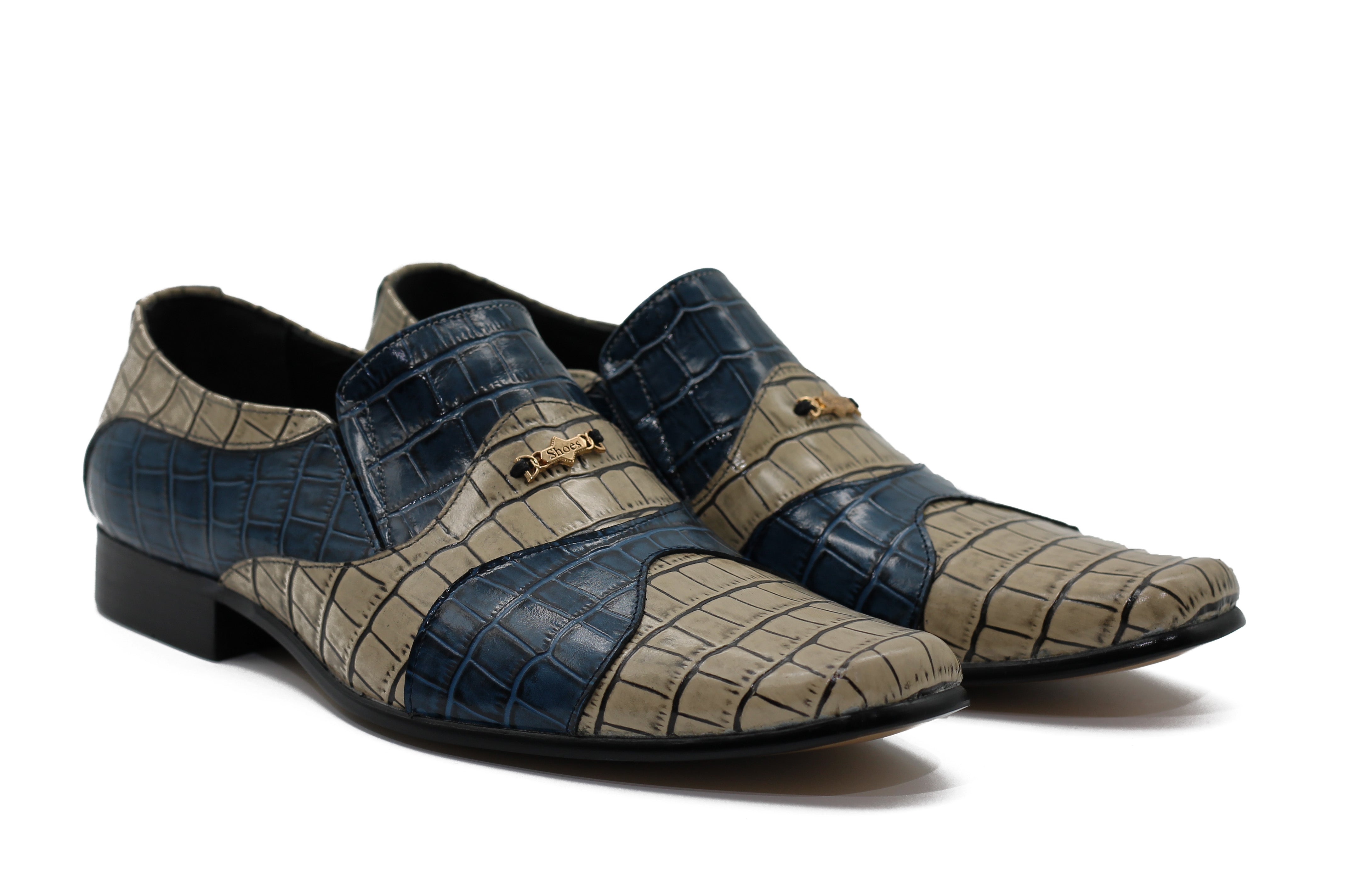 BLUE BEIGE 2 TONE LOAFER