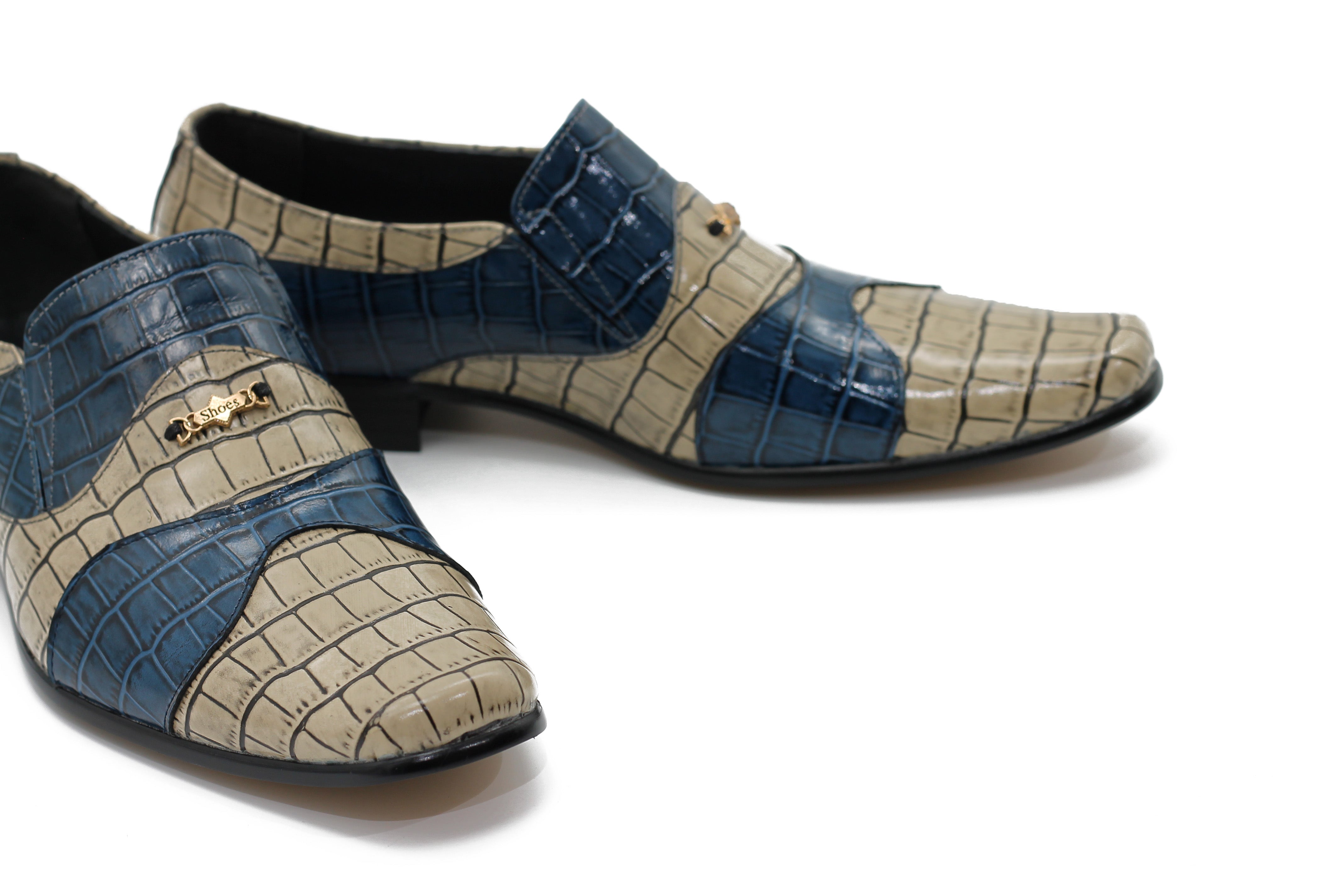 BLUE BEIGE 2 TONE LOAFER