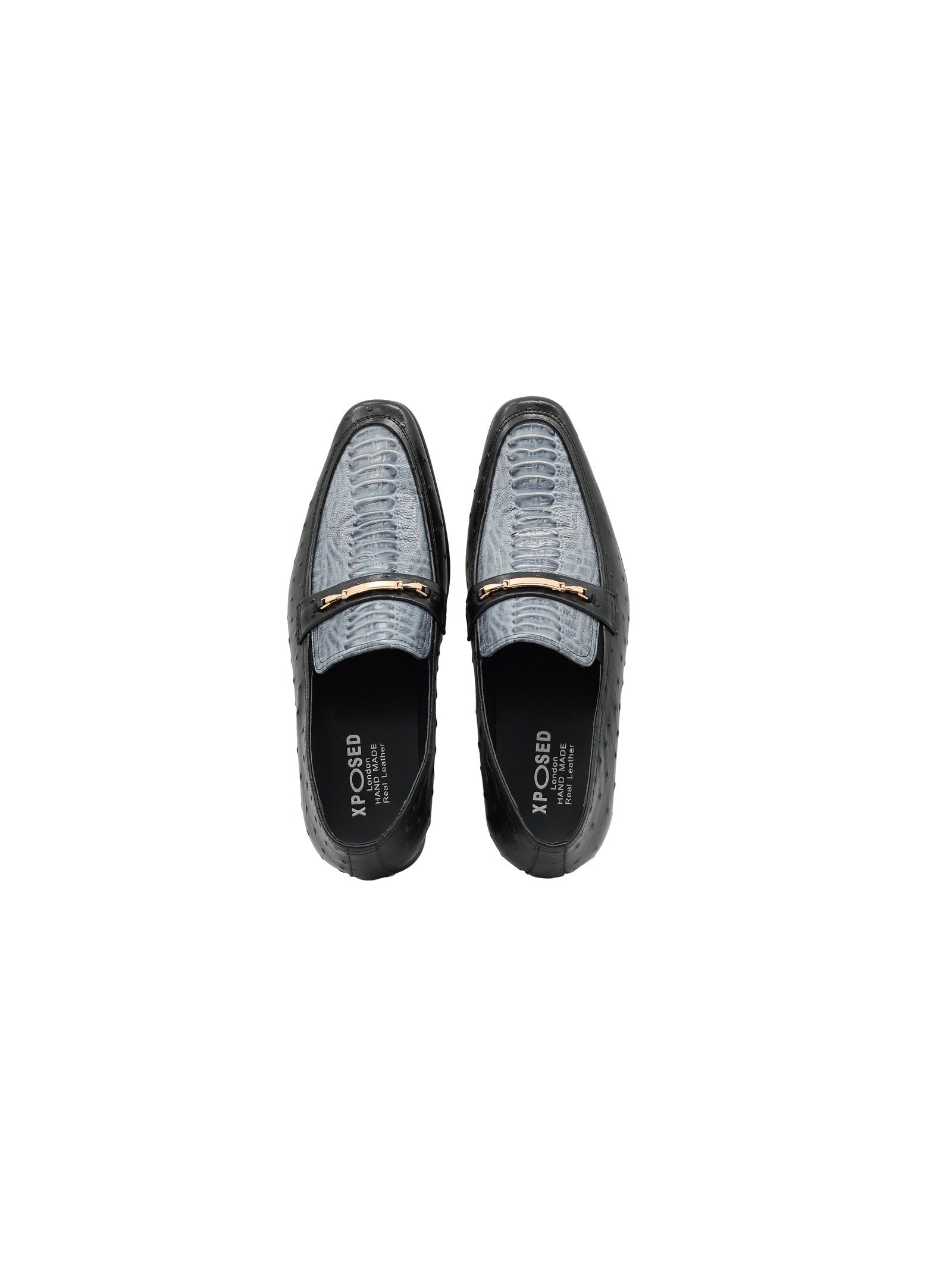 BLACK & BLUE CROC PRINT LOAFER