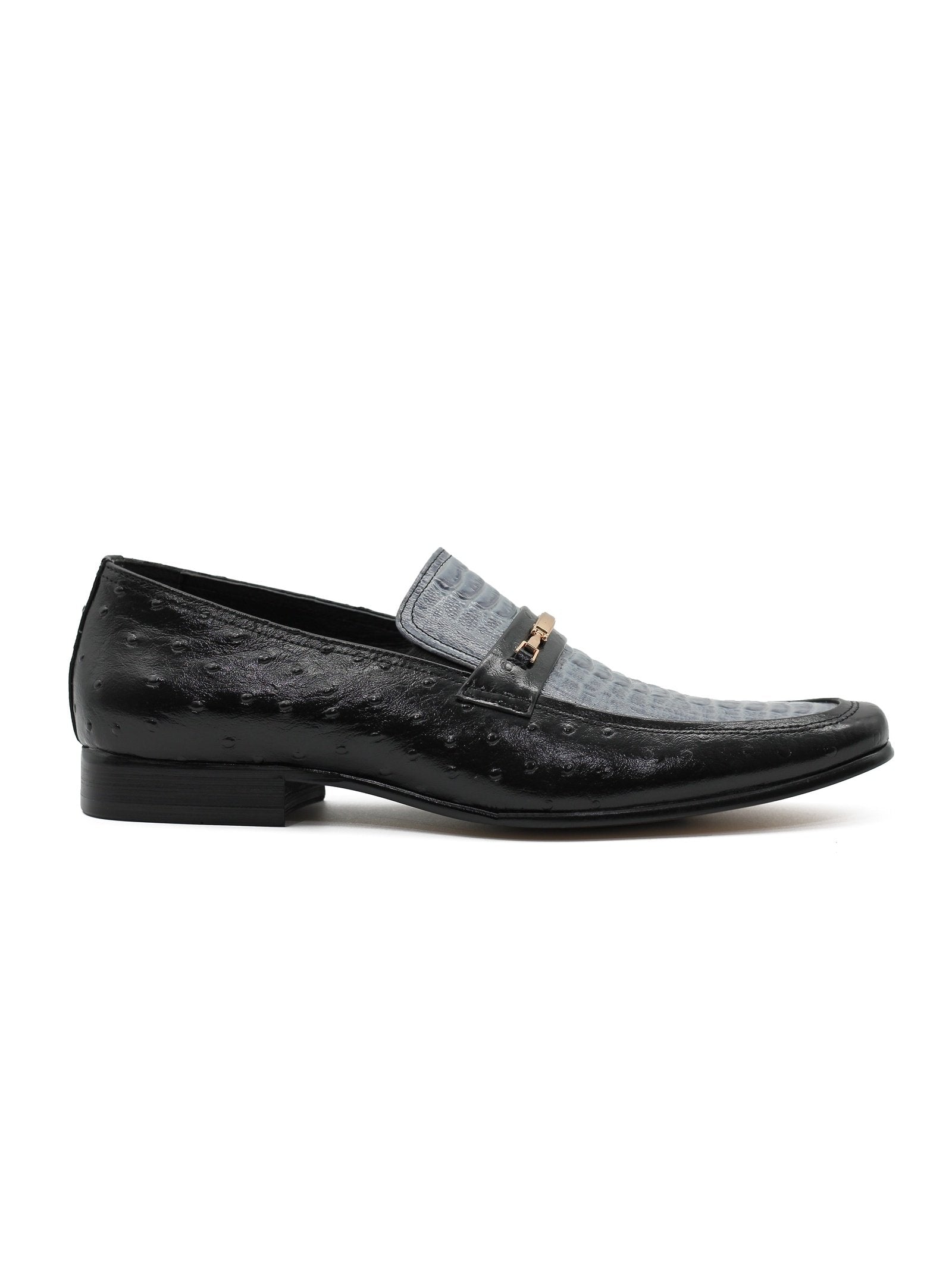 BLACK & BLUE CROC PRINT LOAFER