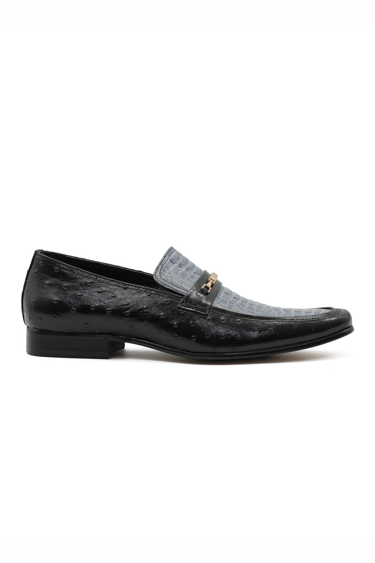 BLACK & BLUE CROC PRINT LOAFER