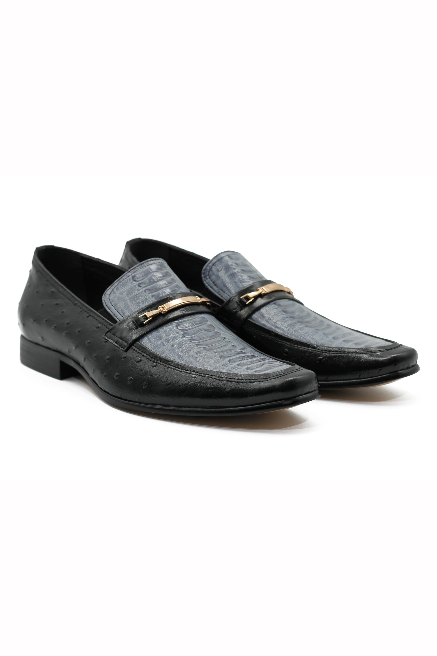BLACK & BLUE CROC PRINT LOAFER