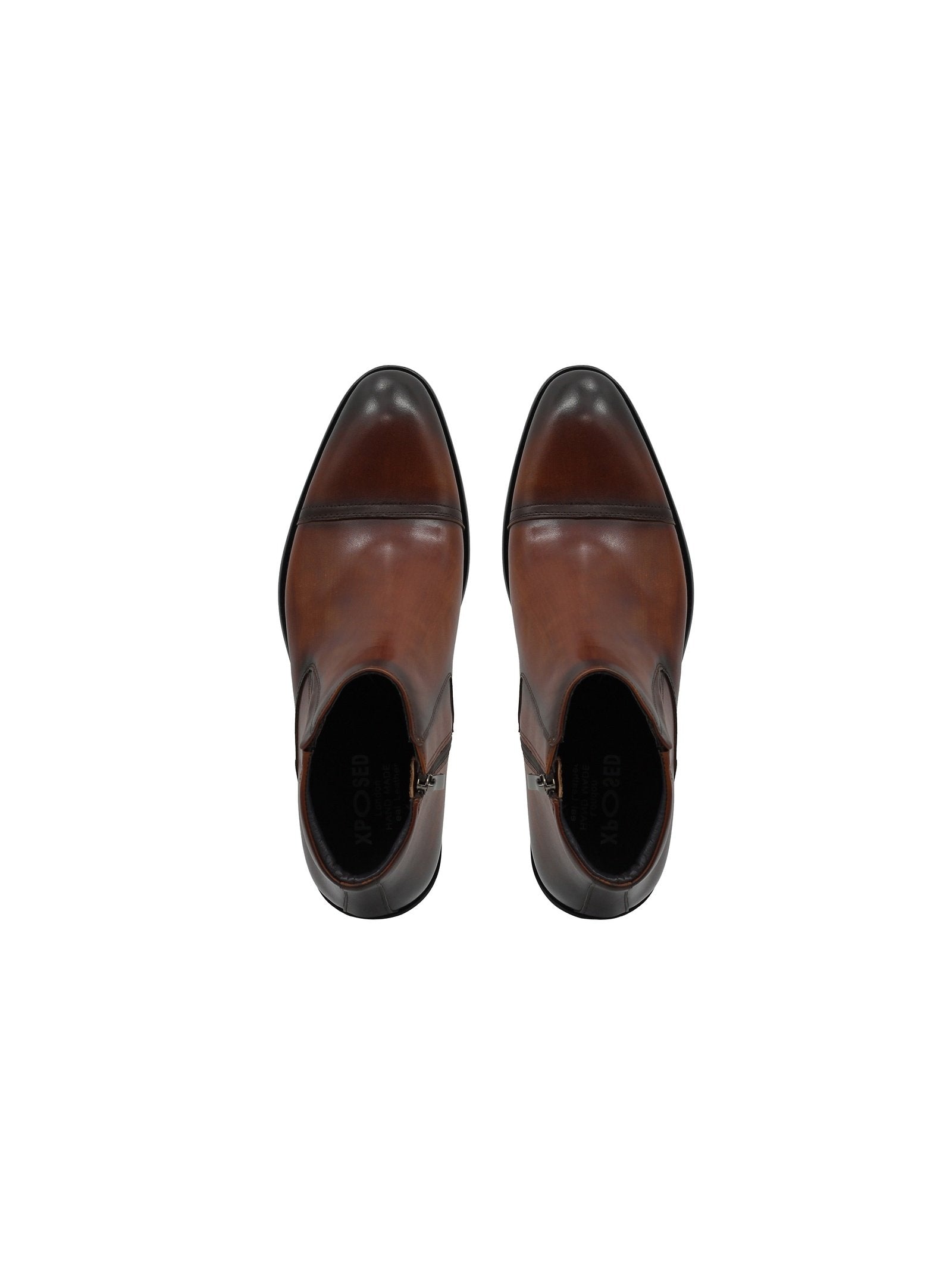 BROWN LEATHER ANKLE BOOTS