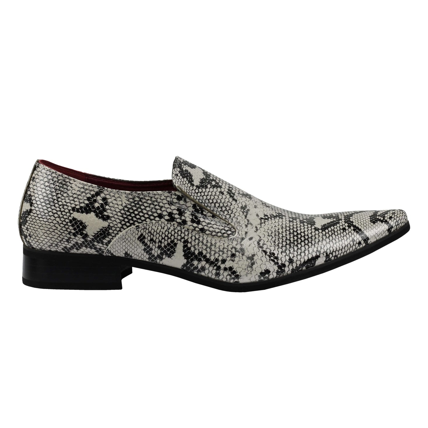 FAUX LEATHER SHINY PRINTED SLIP ON SHOES