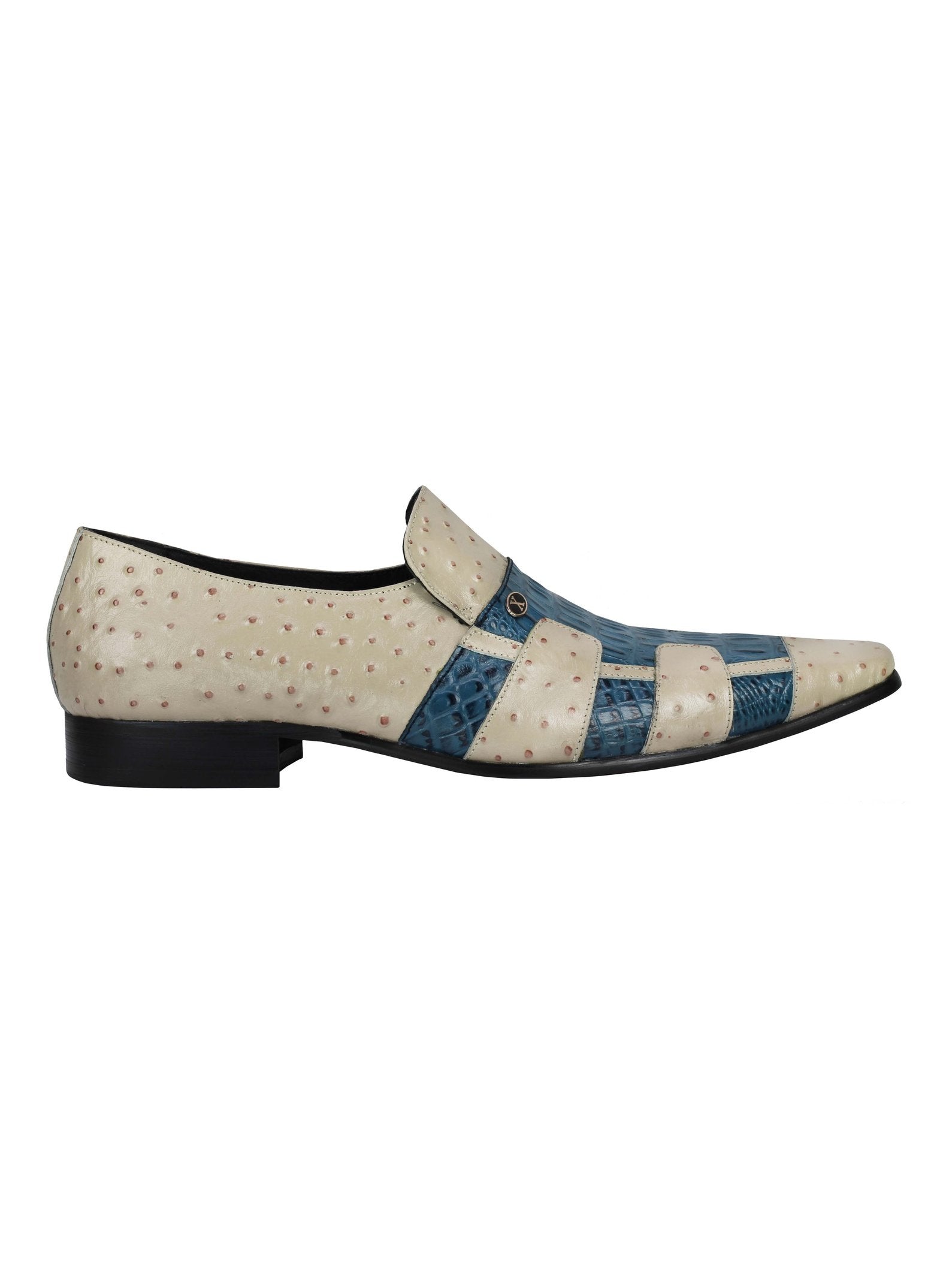 CREAM BLUE PRINTED LOAFER