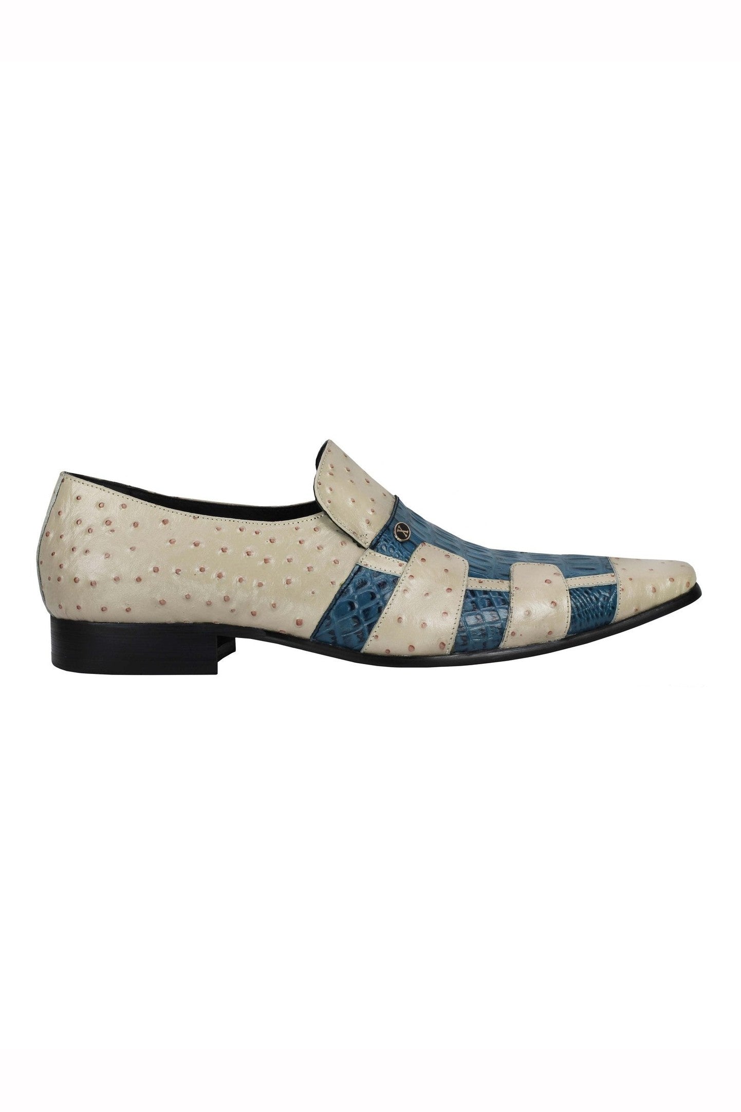 CREAM BLUE PRINTED LOAFER