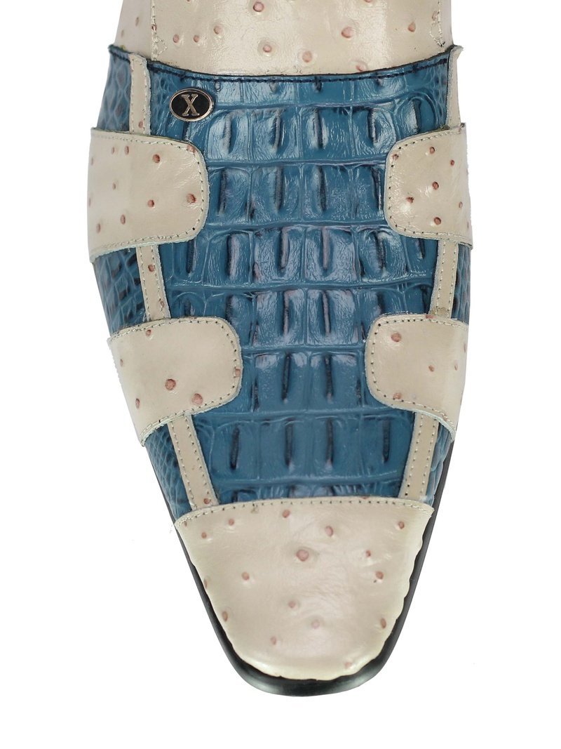 CREAM BLUE PRINTED LOAFER