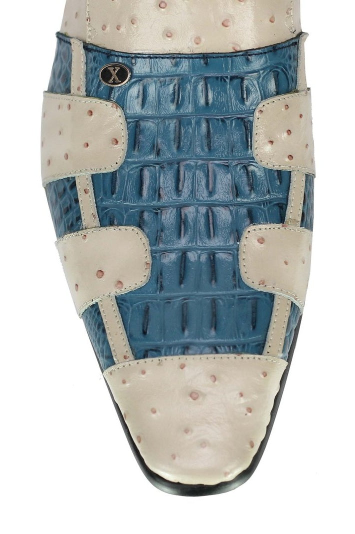 CREAM BLUE PRINTED LOAFER