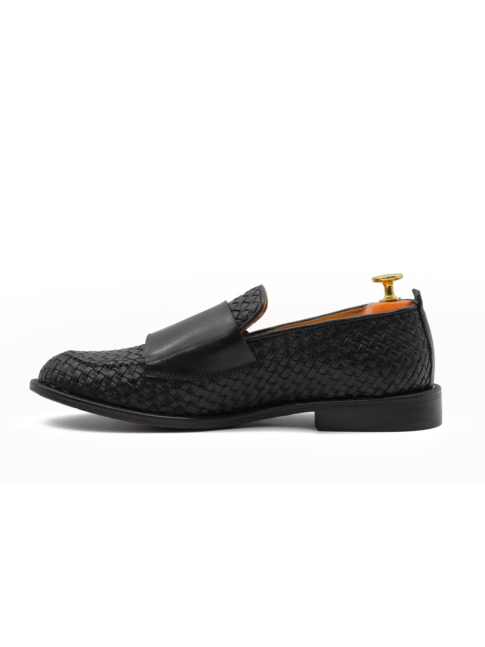 FLORENCE - BLACK WOVEN DOUBLE BUCKLE MONK