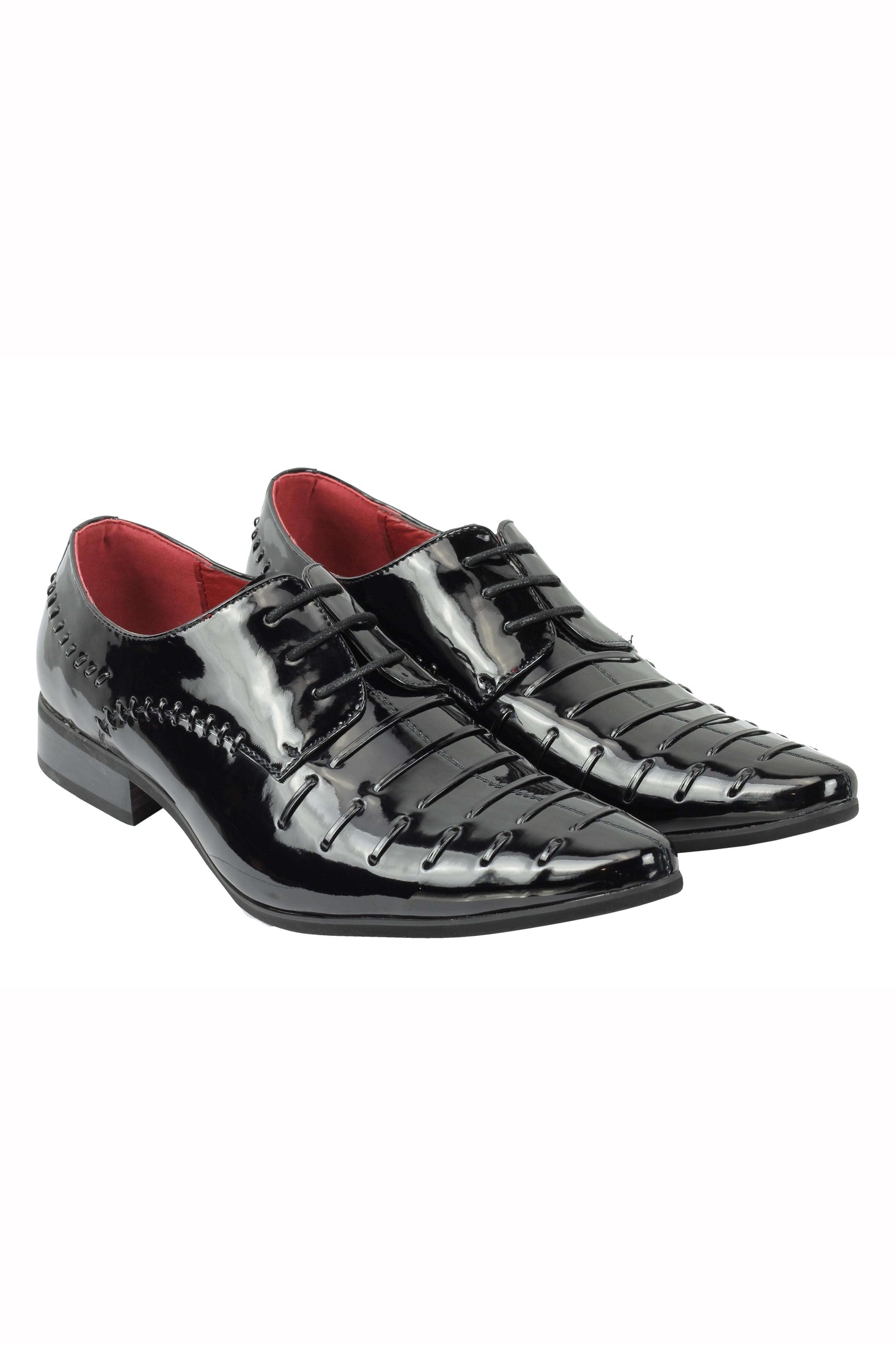 MENS SMART FORMAL SHINY PATENT LEATHER OXFORD LACE UP WEDDING WORK SHOES UK SIZE