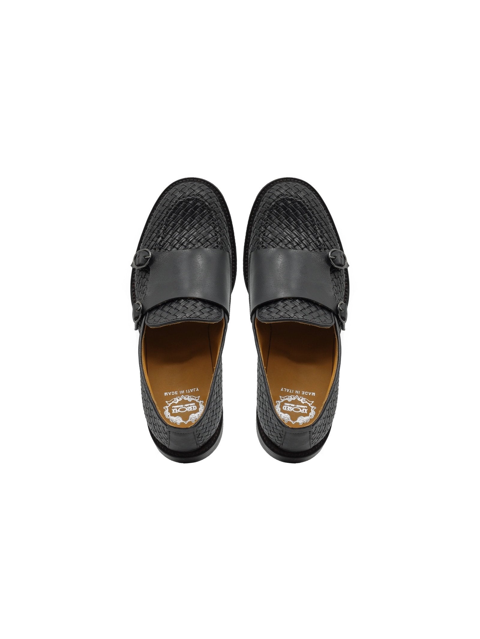 FLORENCE - BLACK WOVEN DOUBLE BUCKLE MONK