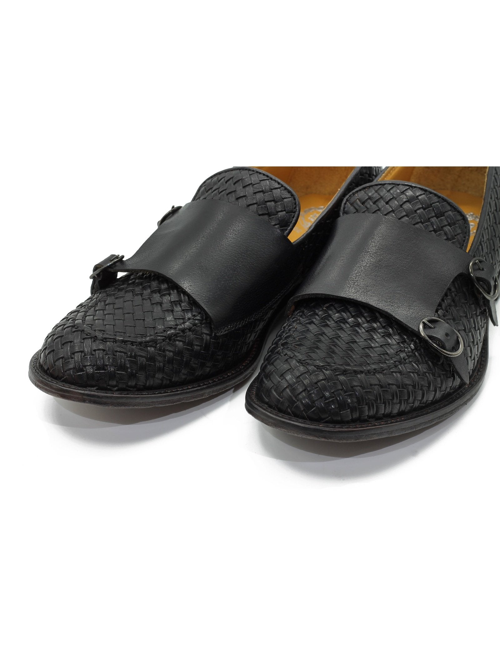 FLORENCE - BLACK WOVEN DOUBLE BUCKLE MONK