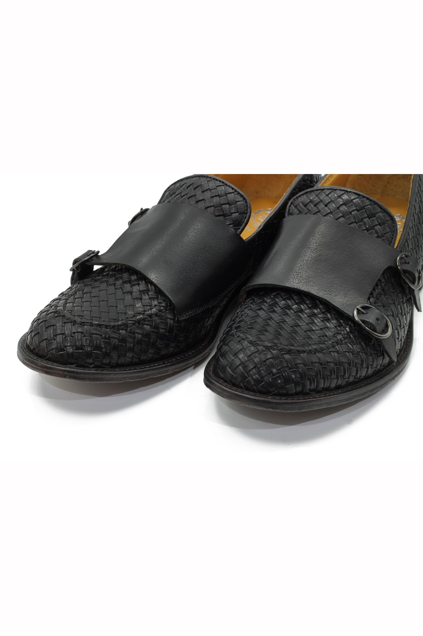 FLORENCE - BLACK WOVEN DOUBLE BUCKLE MONK
