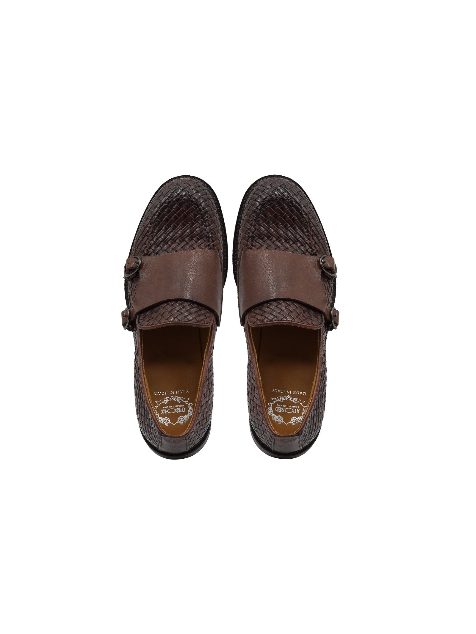 FLORENCE - BROWN WOVEN DOUBLE BUCKLE MONK