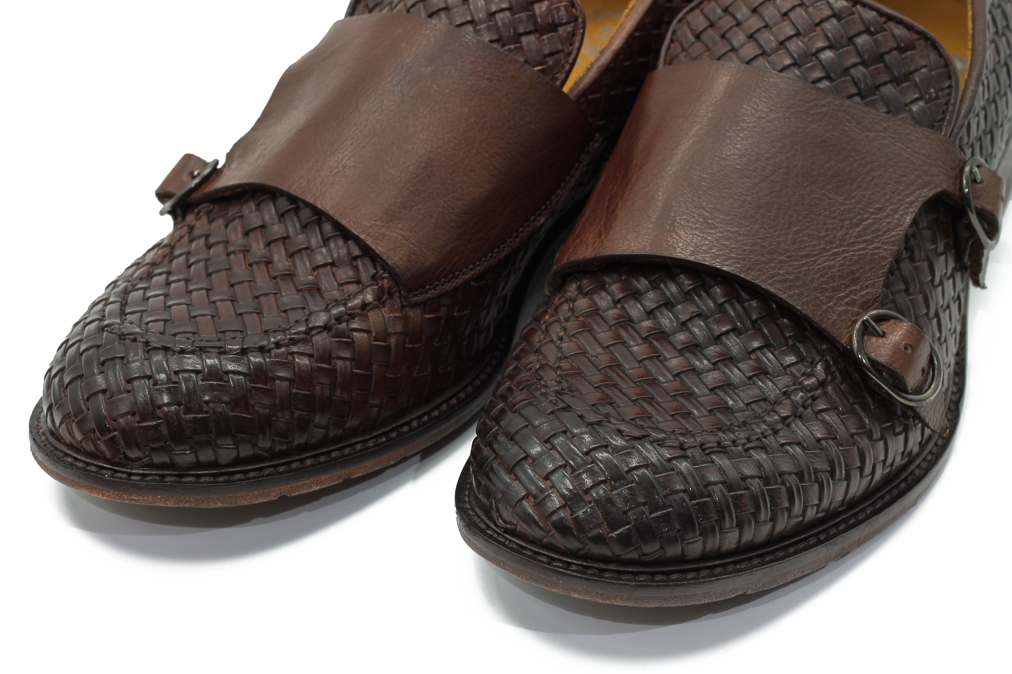 FLORENCE - BROWN WOVEN DOUBLE BUCKLE MONK