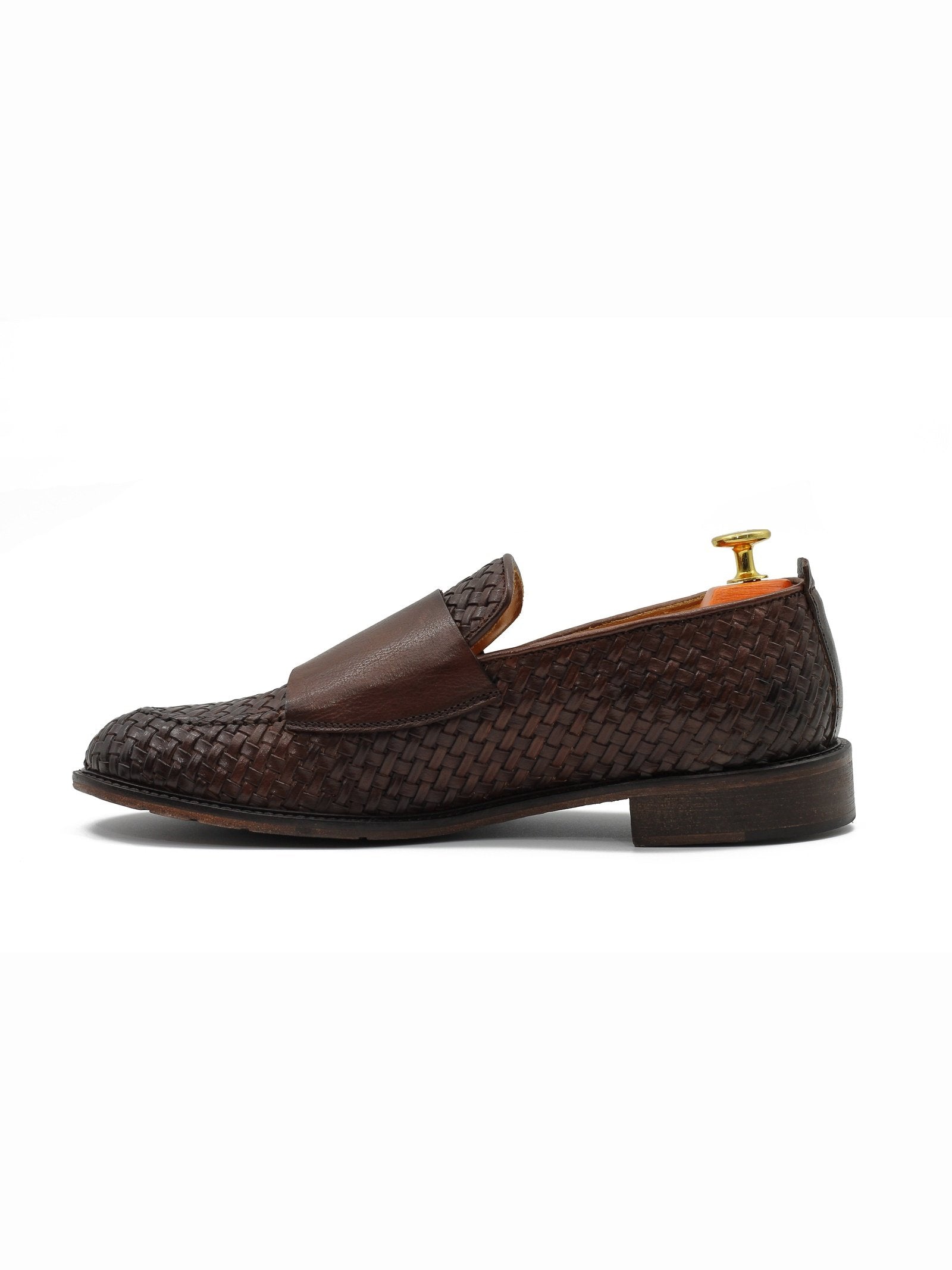 FLORENCE - BROWN WOVEN DOUBLE BUCKLE MONK
