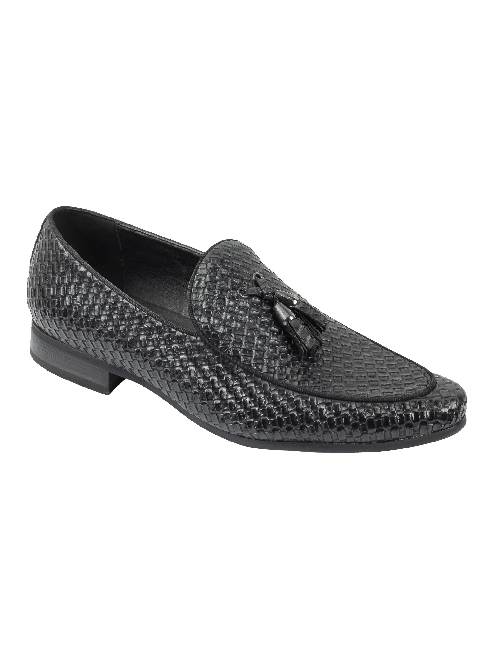 MENS VINTAGE WOVEN LEATHER LINED TASSEL MOCCASIN LOAFERS RETRO SMART CASUAL SHOES