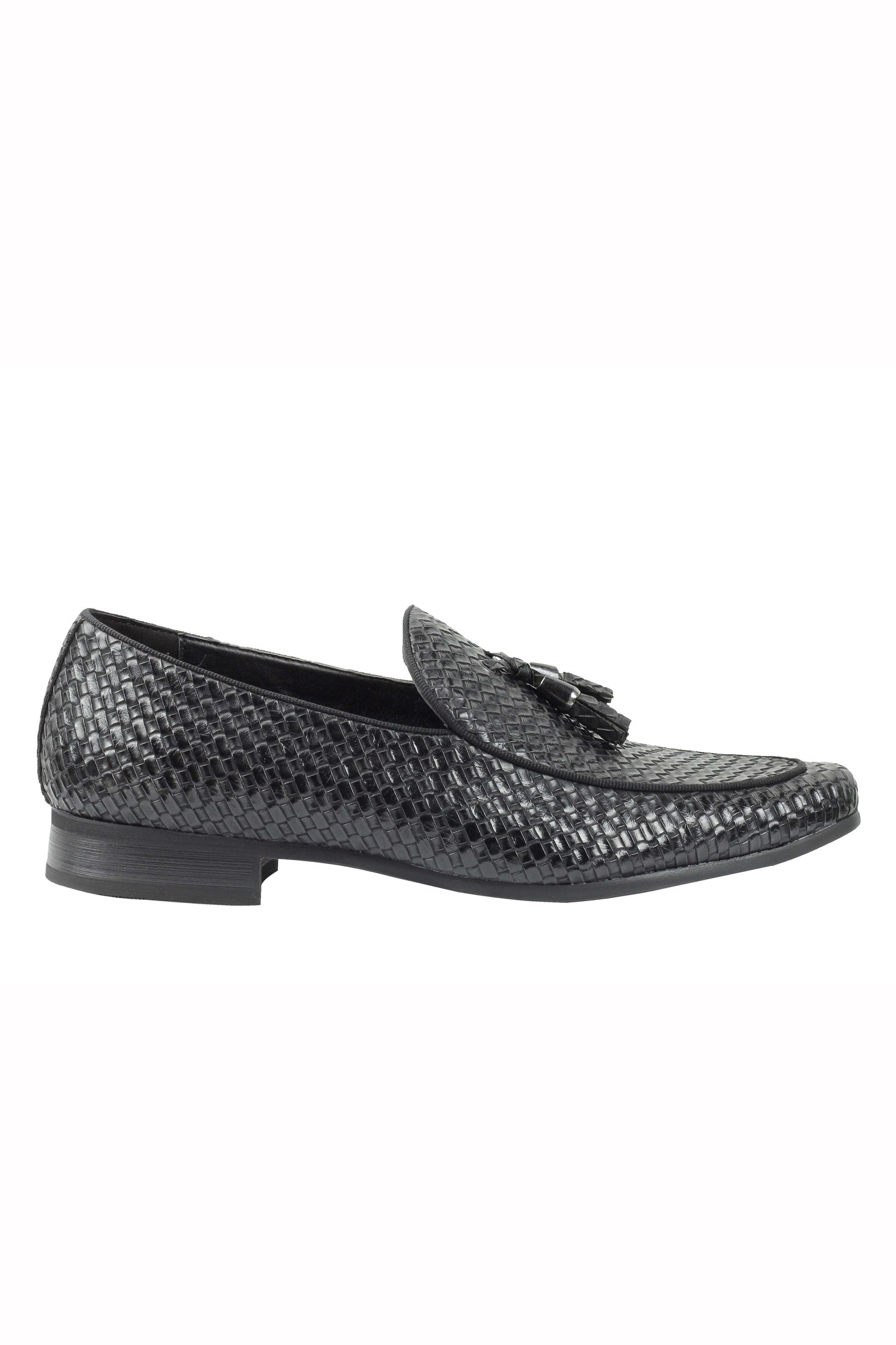 MENS VINTAGE WOVEN LEATHER LINED TASSEL MOCCASIN LOAFERS RETRO SMART CASUAL SHOES