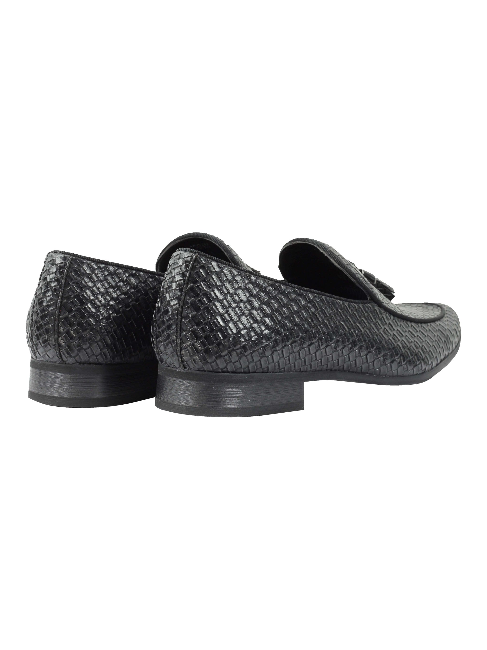 MENS VINTAGE WOVEN LEATHER LINED TASSEL MOCCASIN LOAFERS RETRO SMART CASUAL SHOES