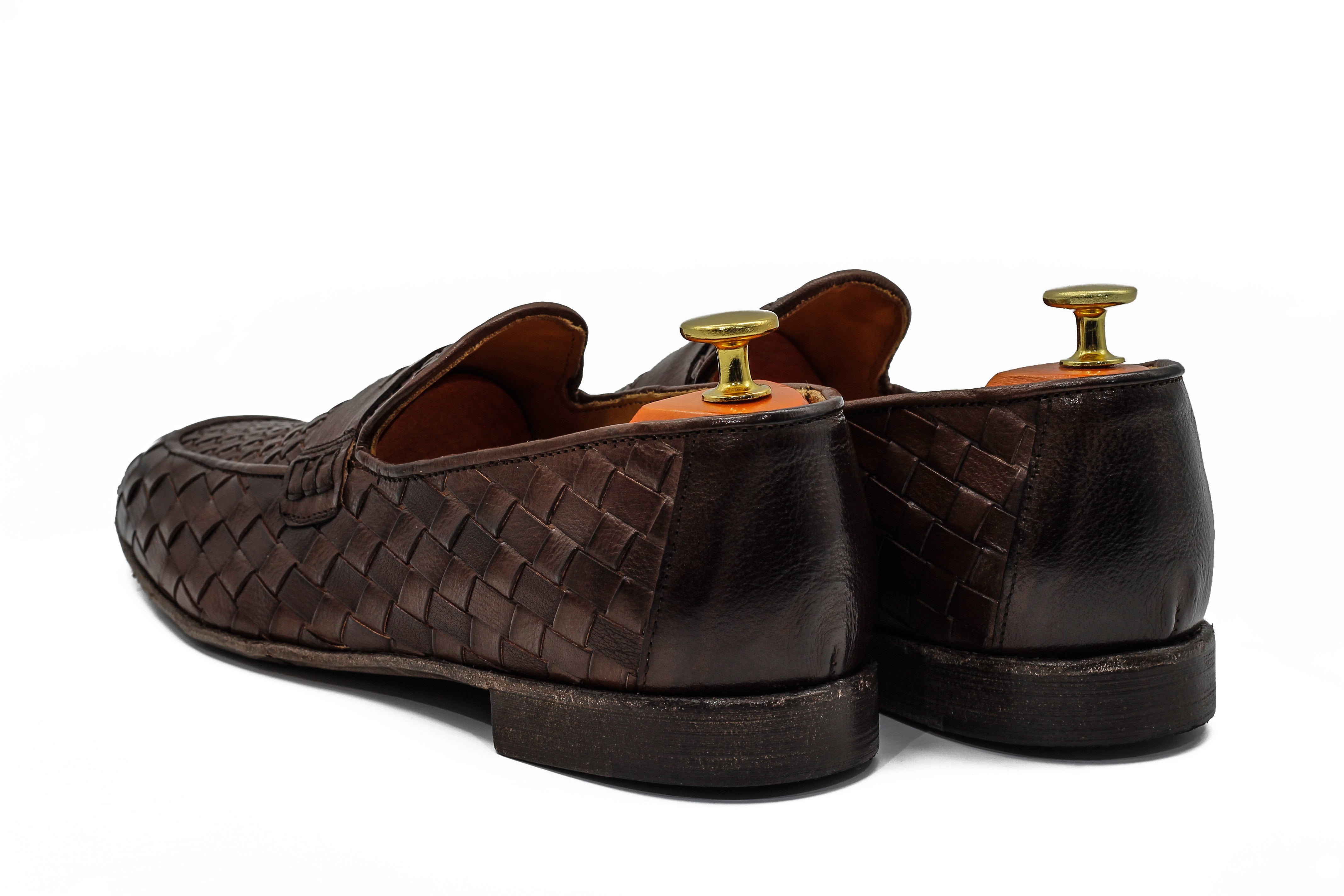 ROME – BROWN WOVEN PENNY LOAFER
