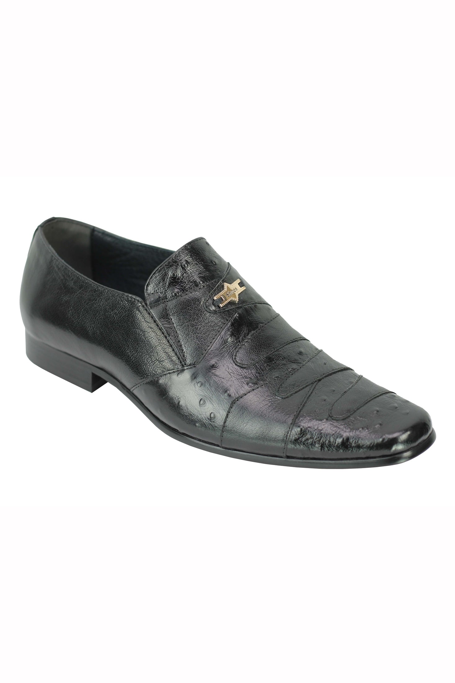 BLACK PRINTED SLIP PARTY LOAFER XPOSED London