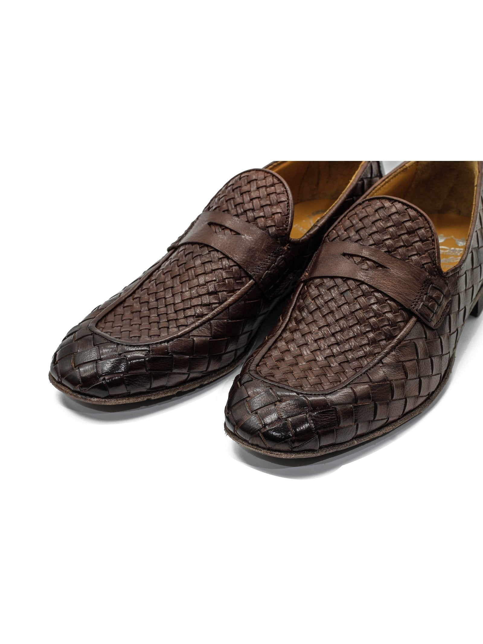 ROME – BROWN WOVEN PENNY LOAFER