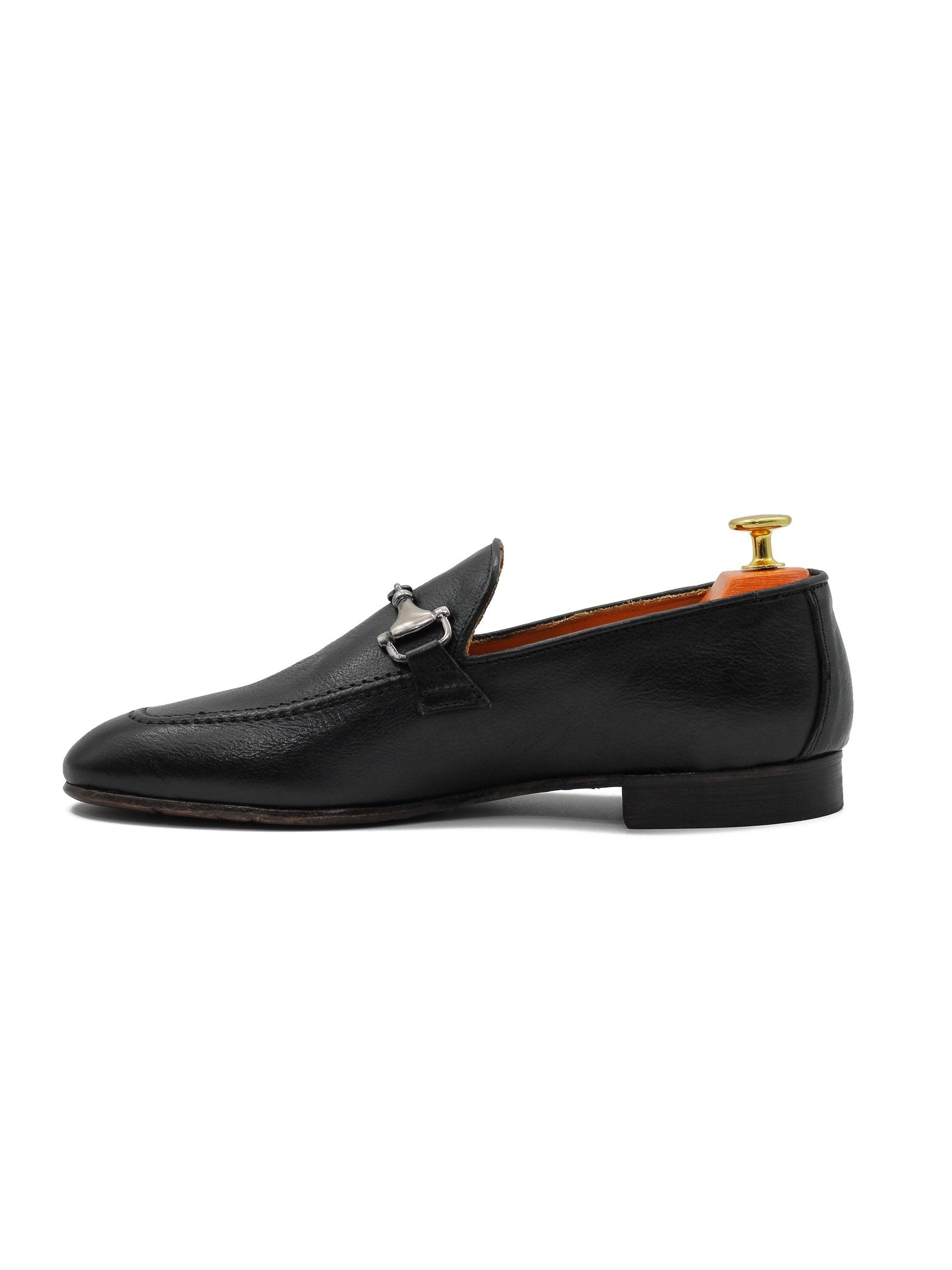 SNAFFLE BIT LOAFER IN BLACK ITALIAN LEATHER