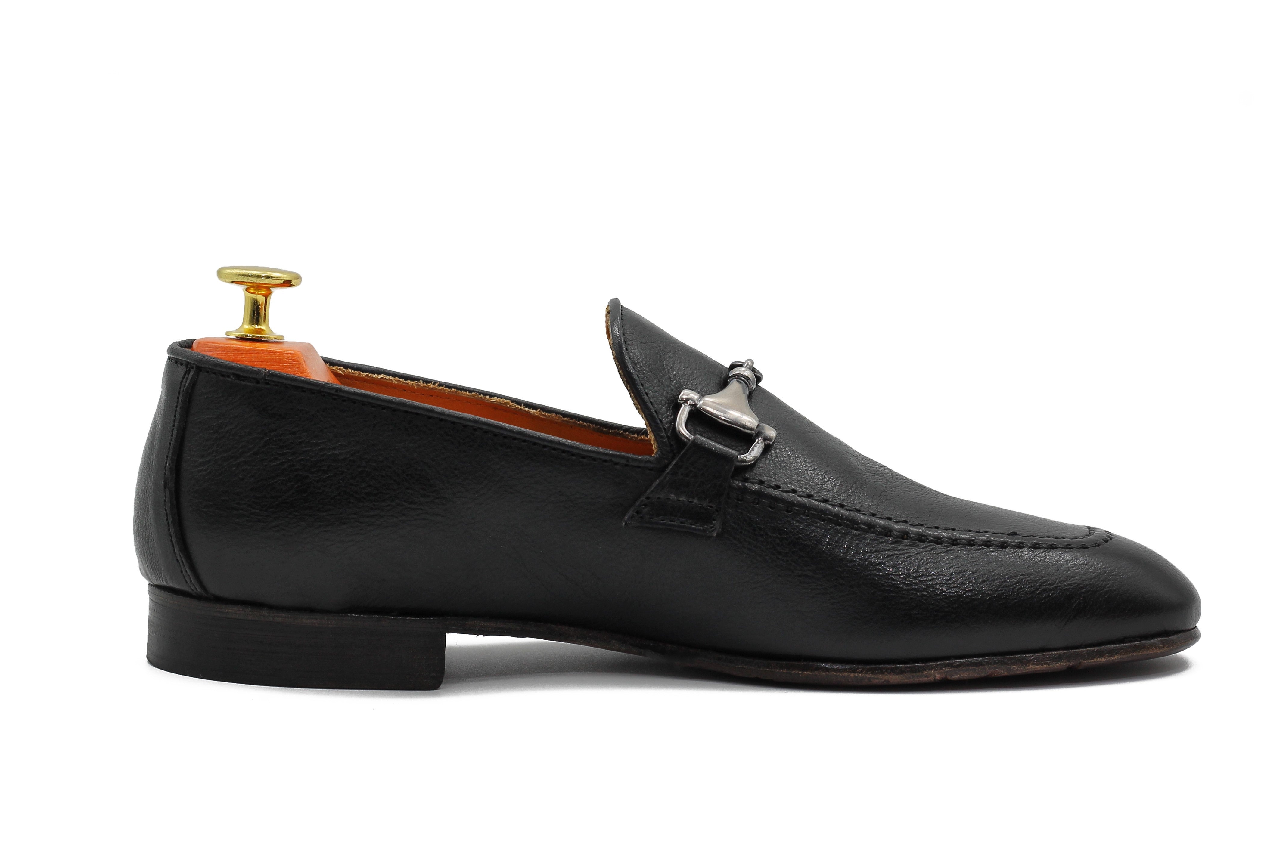 SNAFFLE BIT LOAFER IN BLACK ITALIAN LEATHER